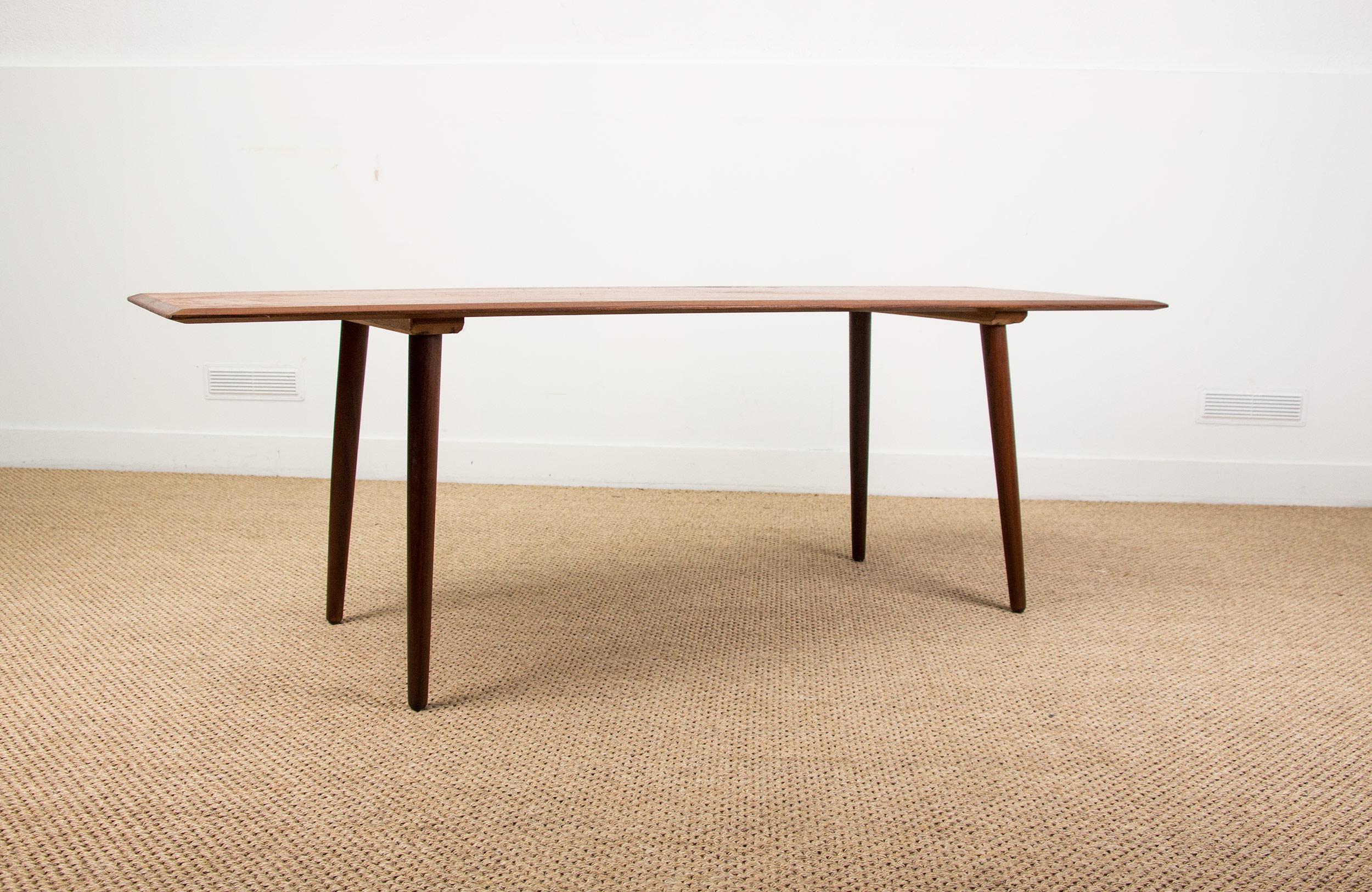 Large Mid-Century Danish Teak Coffee Table, 1960s In Excellent Condition In JOINVILLE-LE-PONT, FR