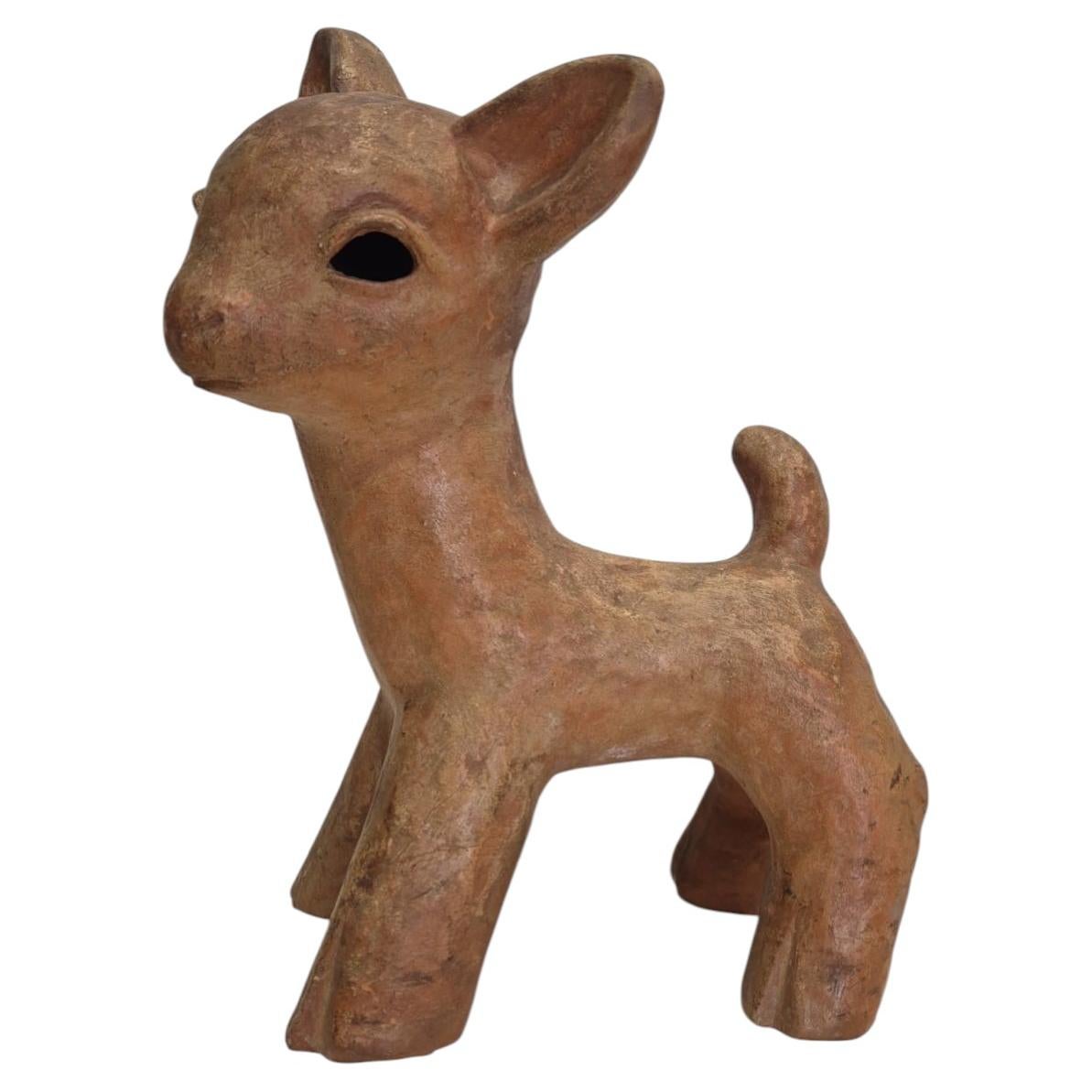 Large Mid Century Deer Pottery Sculpture, by Walter Bosse, Austria