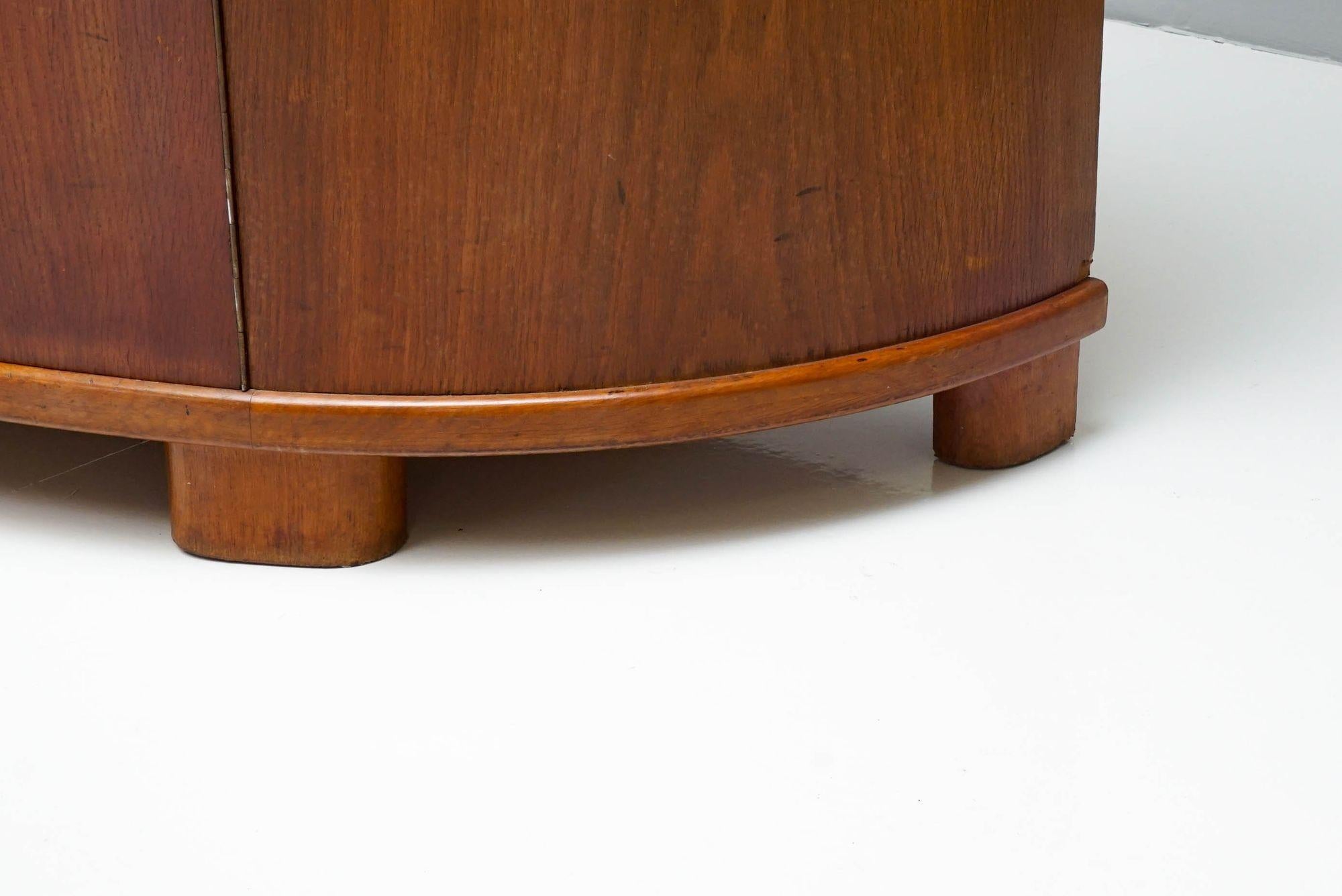 Large Mid-Century Demi Lune Drinks Cabinet by Mobelfabrik Vejen For Sale 1