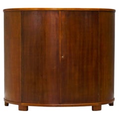 Large Mid-Century Demi Lune Drinks Cabinet by Mobelfabrik Vejen