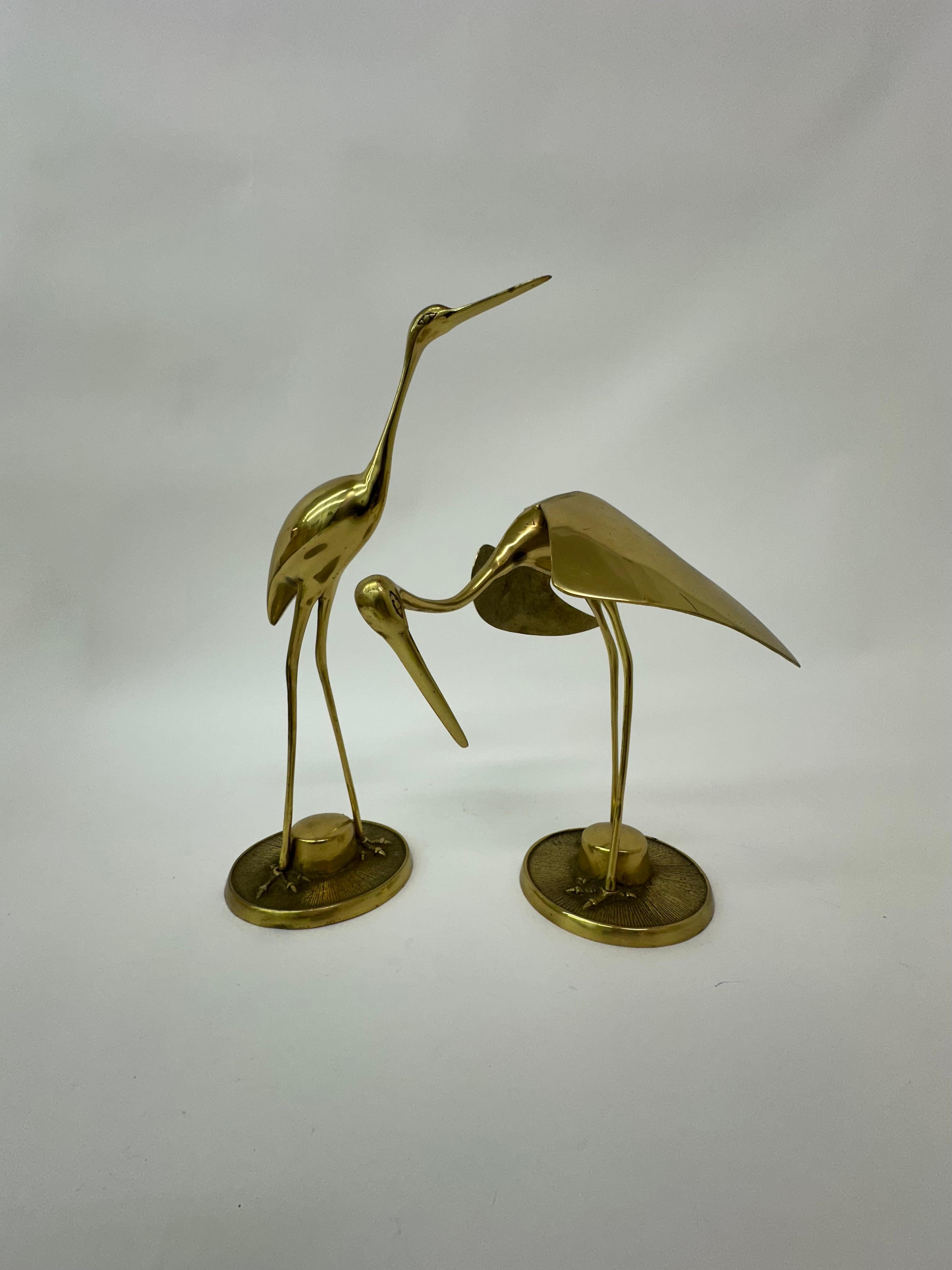 German Large Mid century design brass birds , 1970’s For Sale
