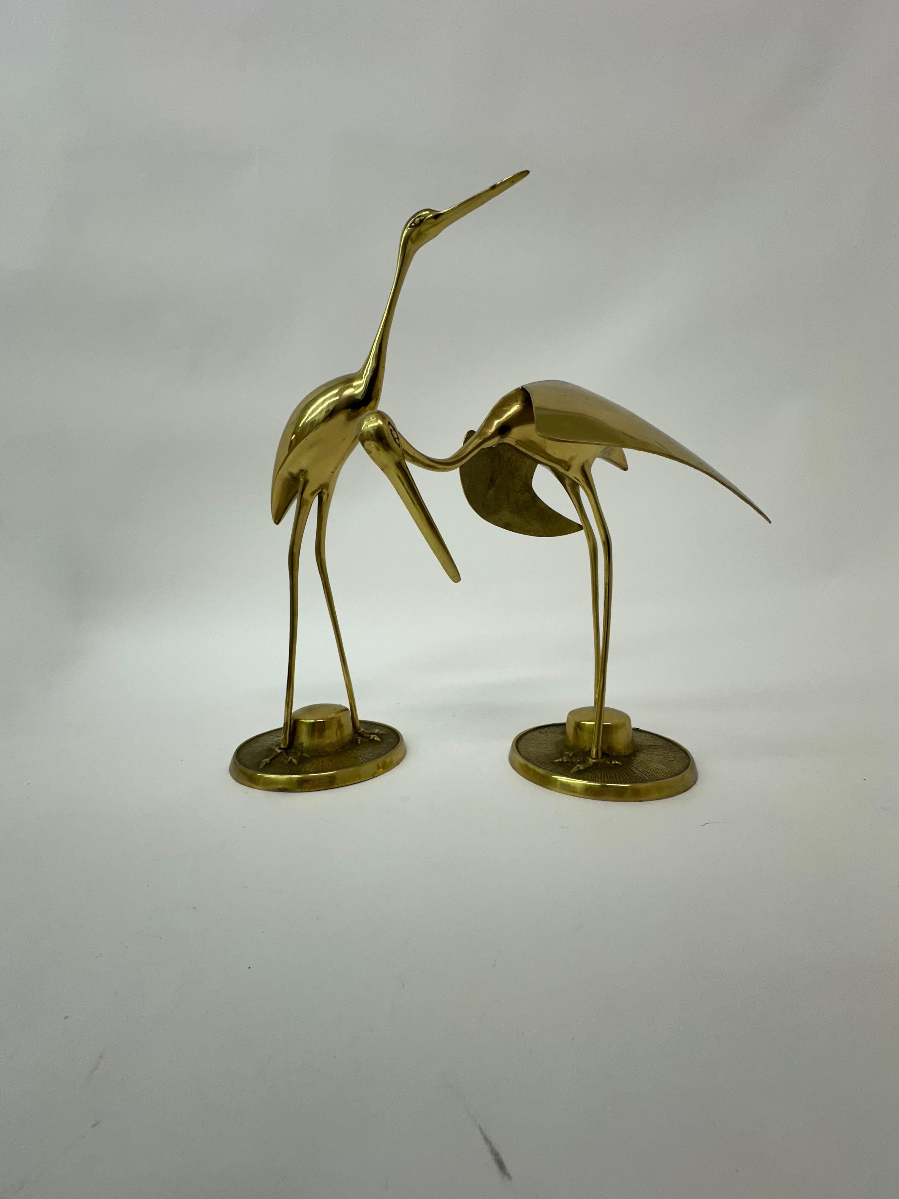 Large Mid century design brass birds , 1970’s In Good Condition For Sale In Delft, NL