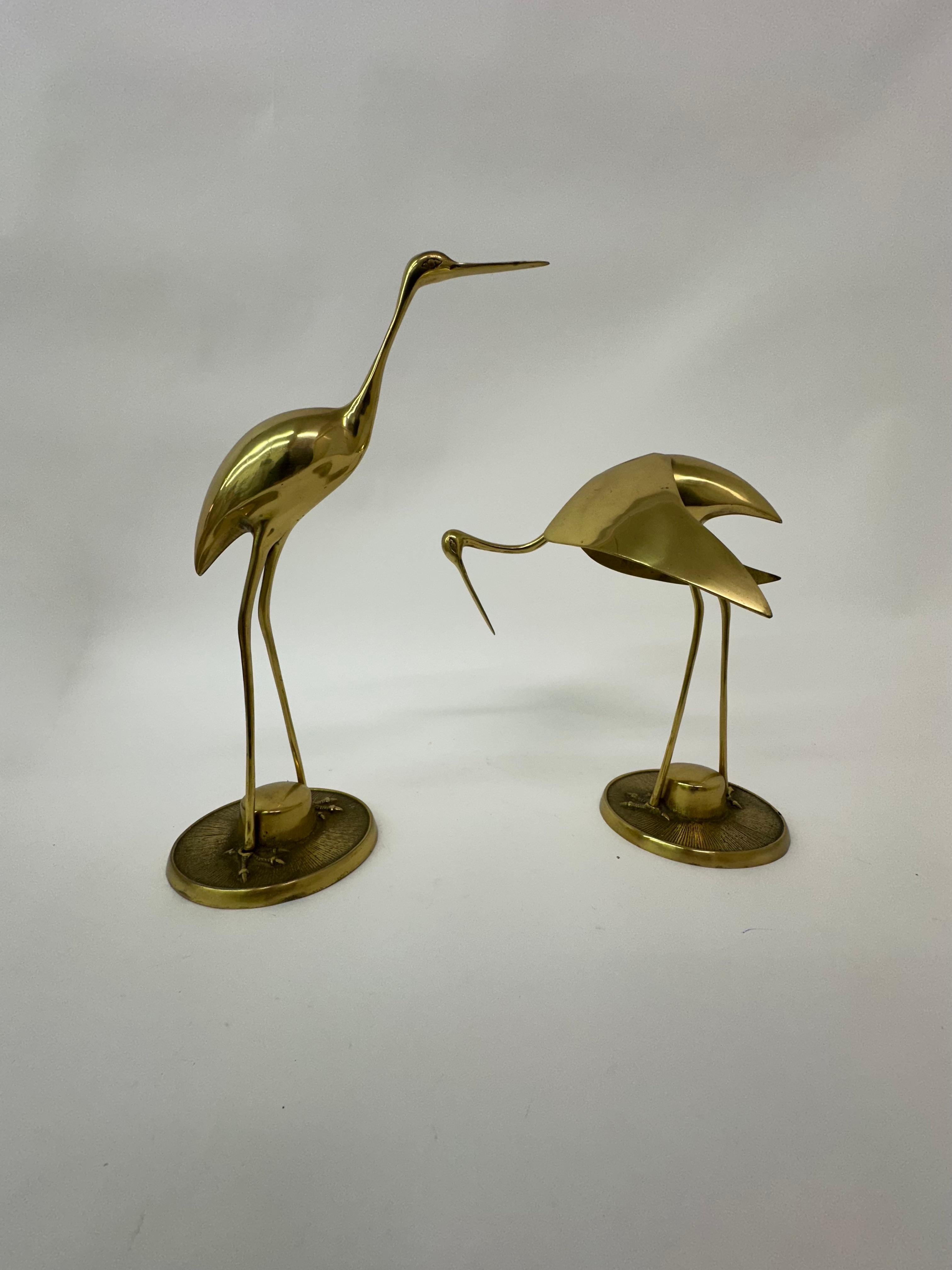 Brass Large Mid century design brass birds , 1970’s For Sale
