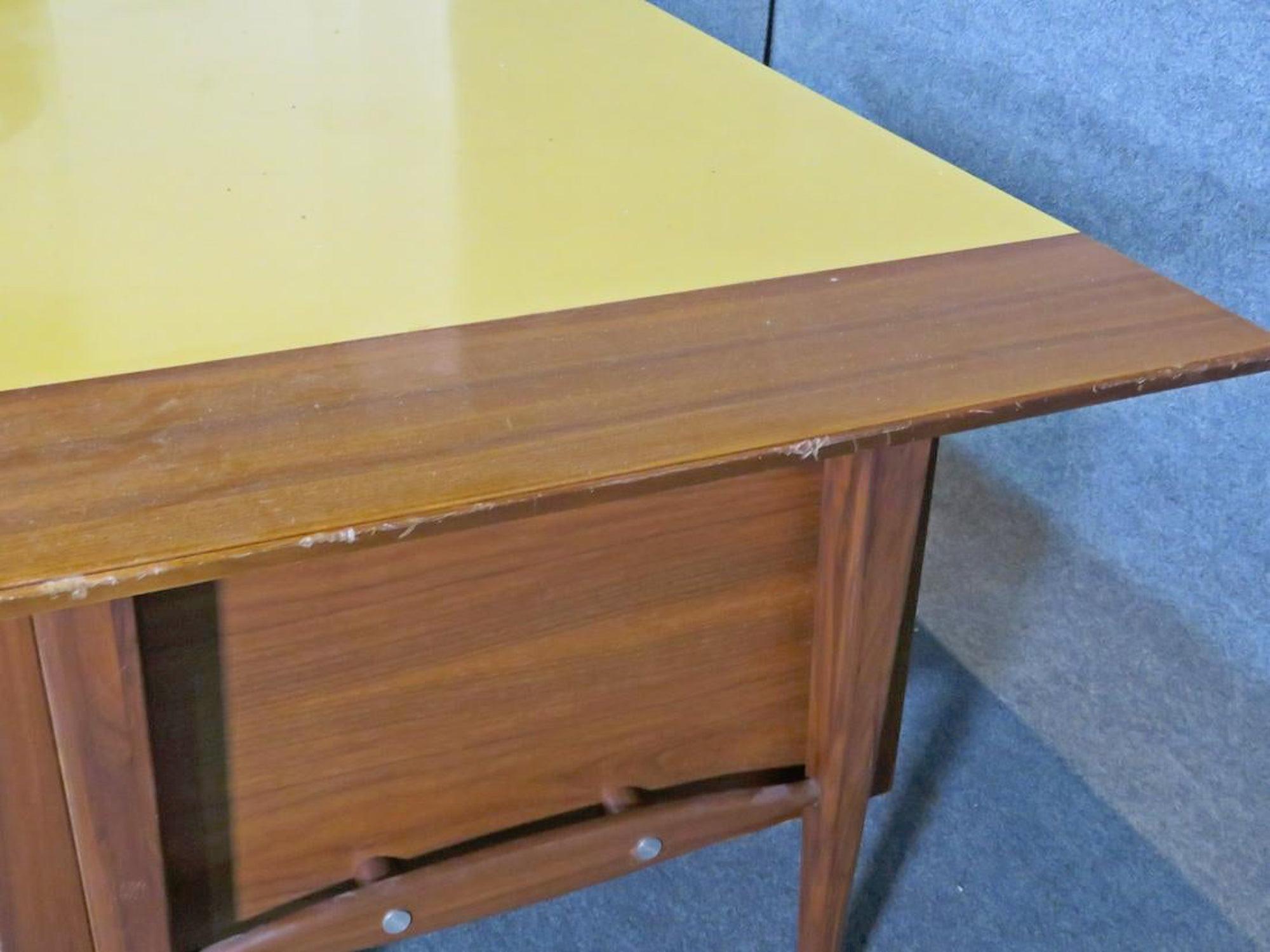 Laminate Executive Mid-century Desk For Sale