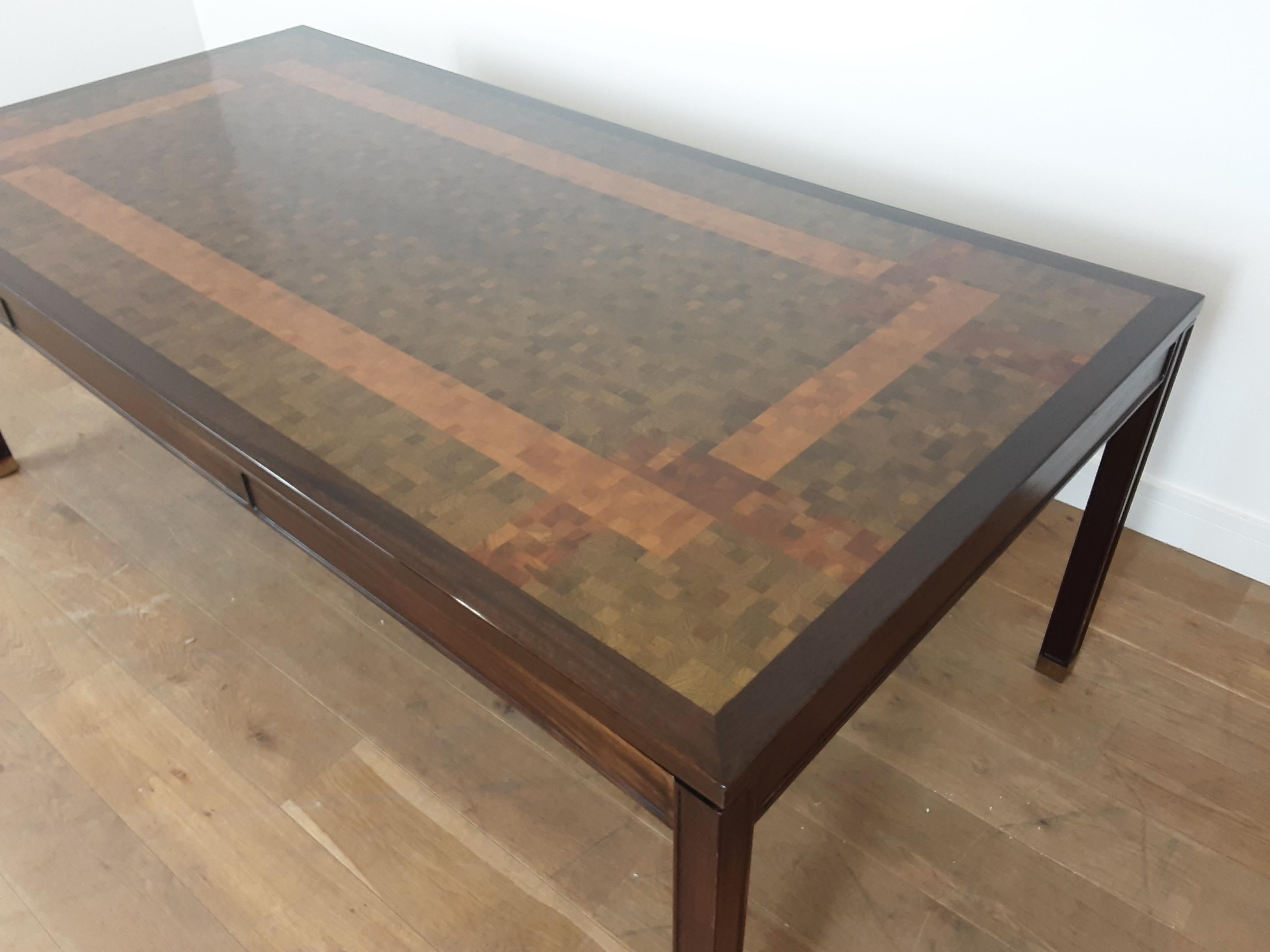 Large Midcentury Dining Table Designed by Gorm Lindum with Mosaic Design For Sale 4