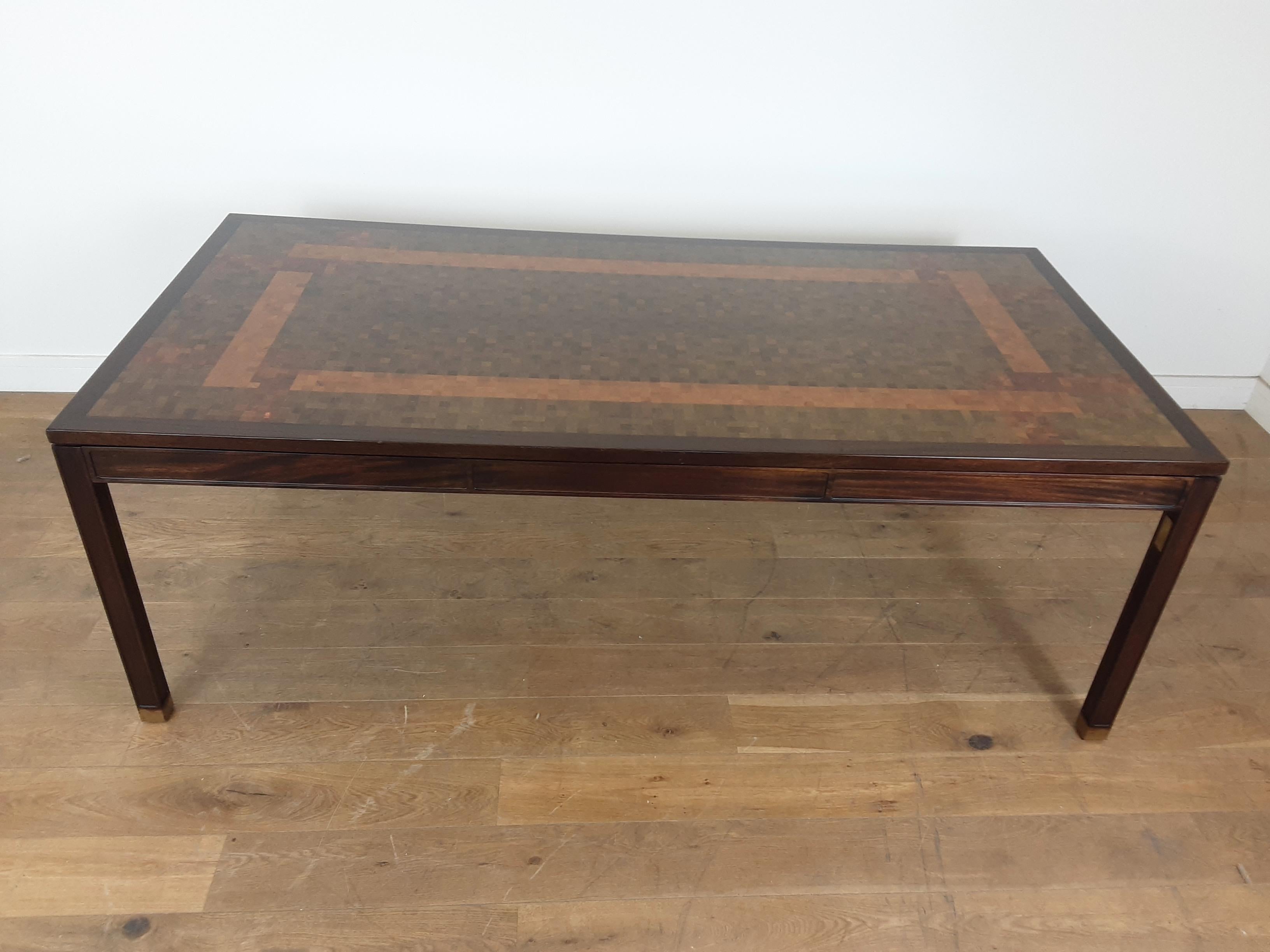 Mid-Century Modern Large Midcentury Dining Table Designed by Gorm Lindum with Mosaic Design For Sale