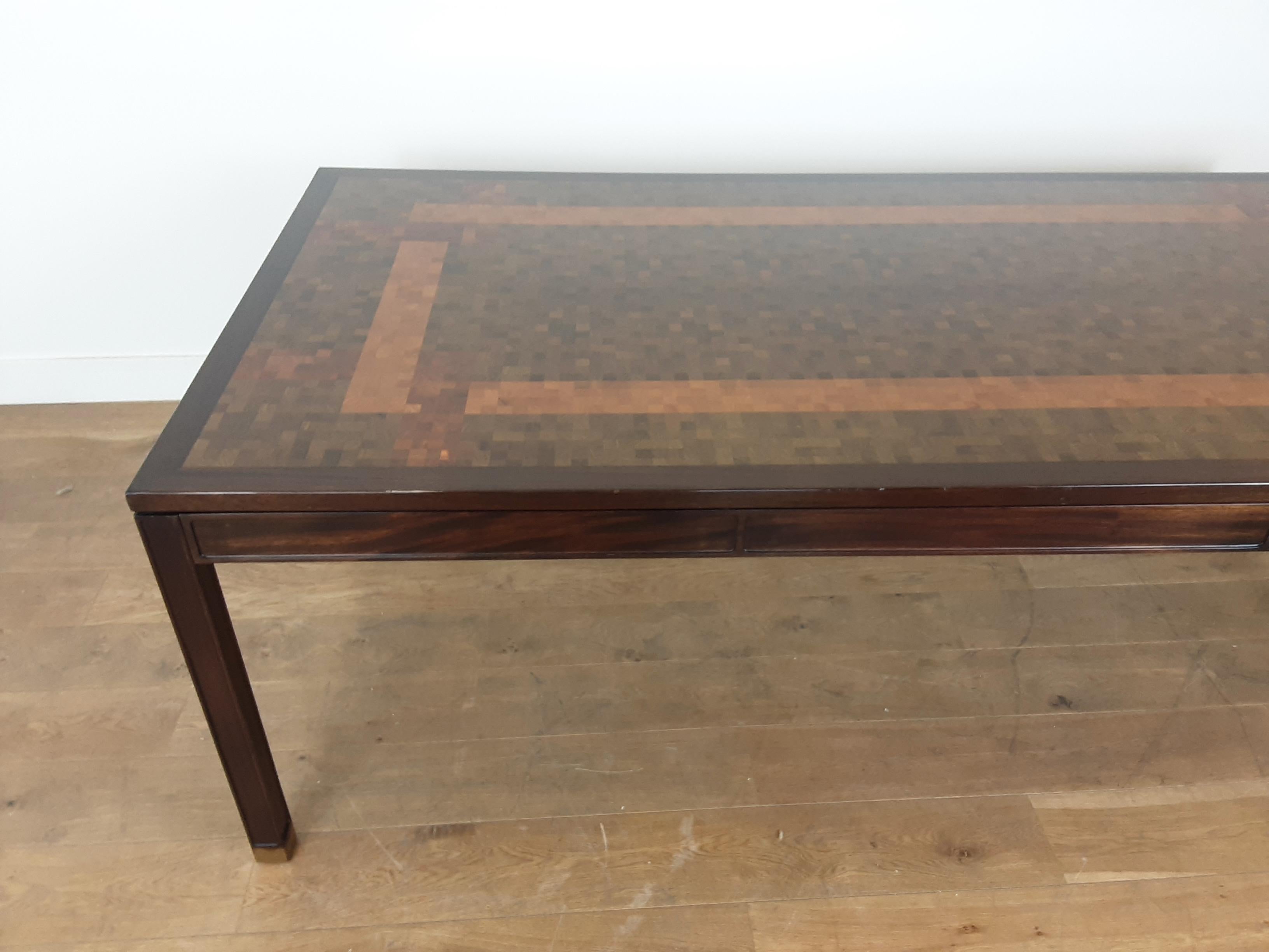Danish Large Midcentury Dining Table Designed by Gorm Lindum with Mosaic Design For Sale