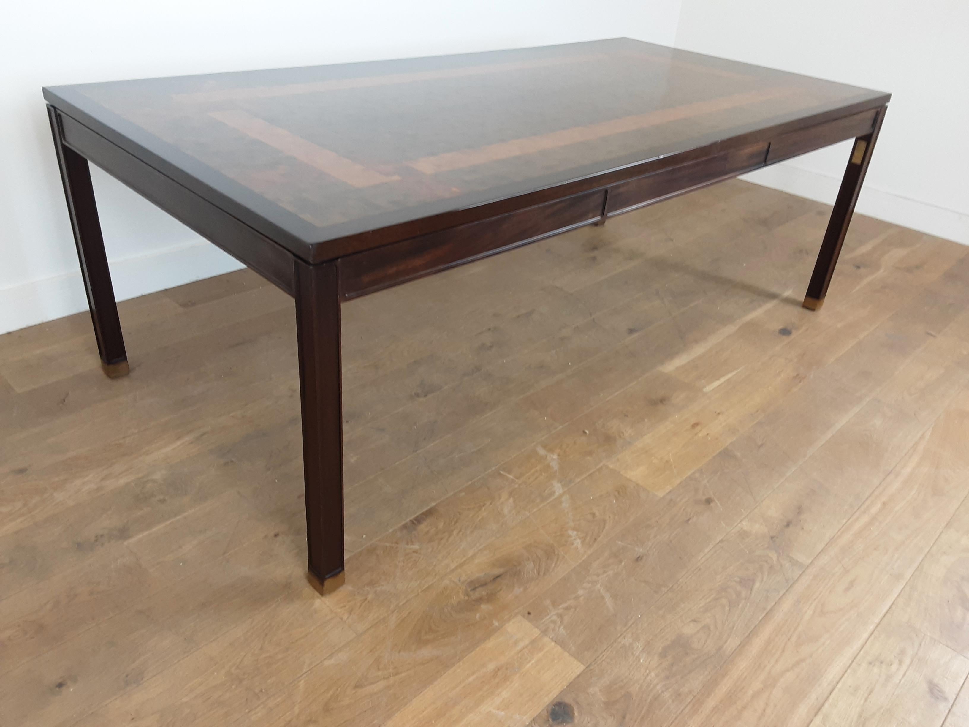 Large Midcentury Dining Table Designed by Gorm Lindum with Mosaic Design For Sale 2