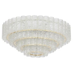 Large Mid-Century Doria Chandelier Ice Glass, 1960s, Germany