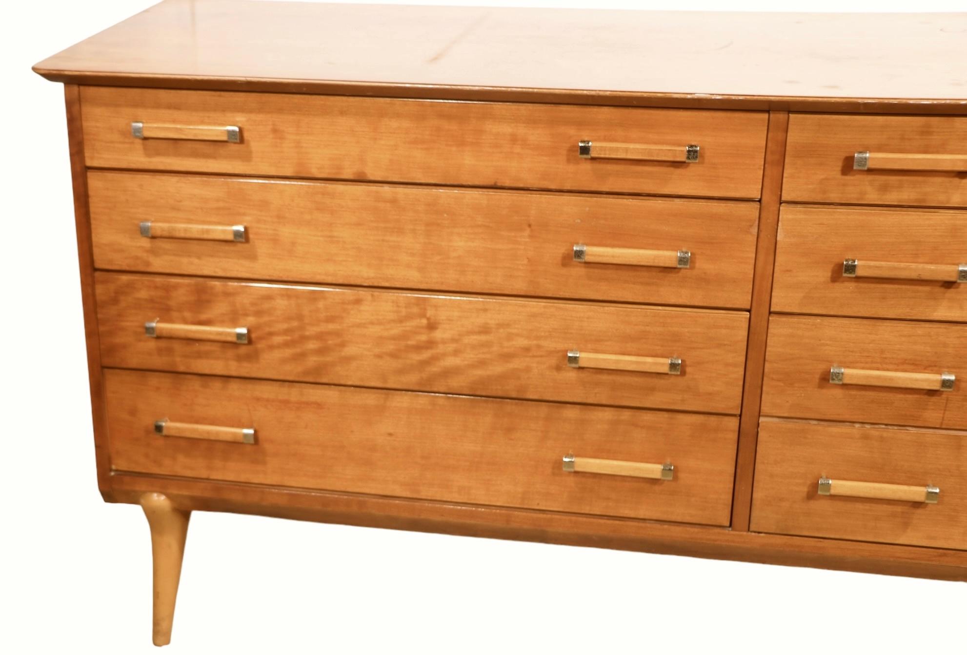 Cómoda doble grande Mid Century de Renzo Rutili para Johnson Furniture Company en venta 3
