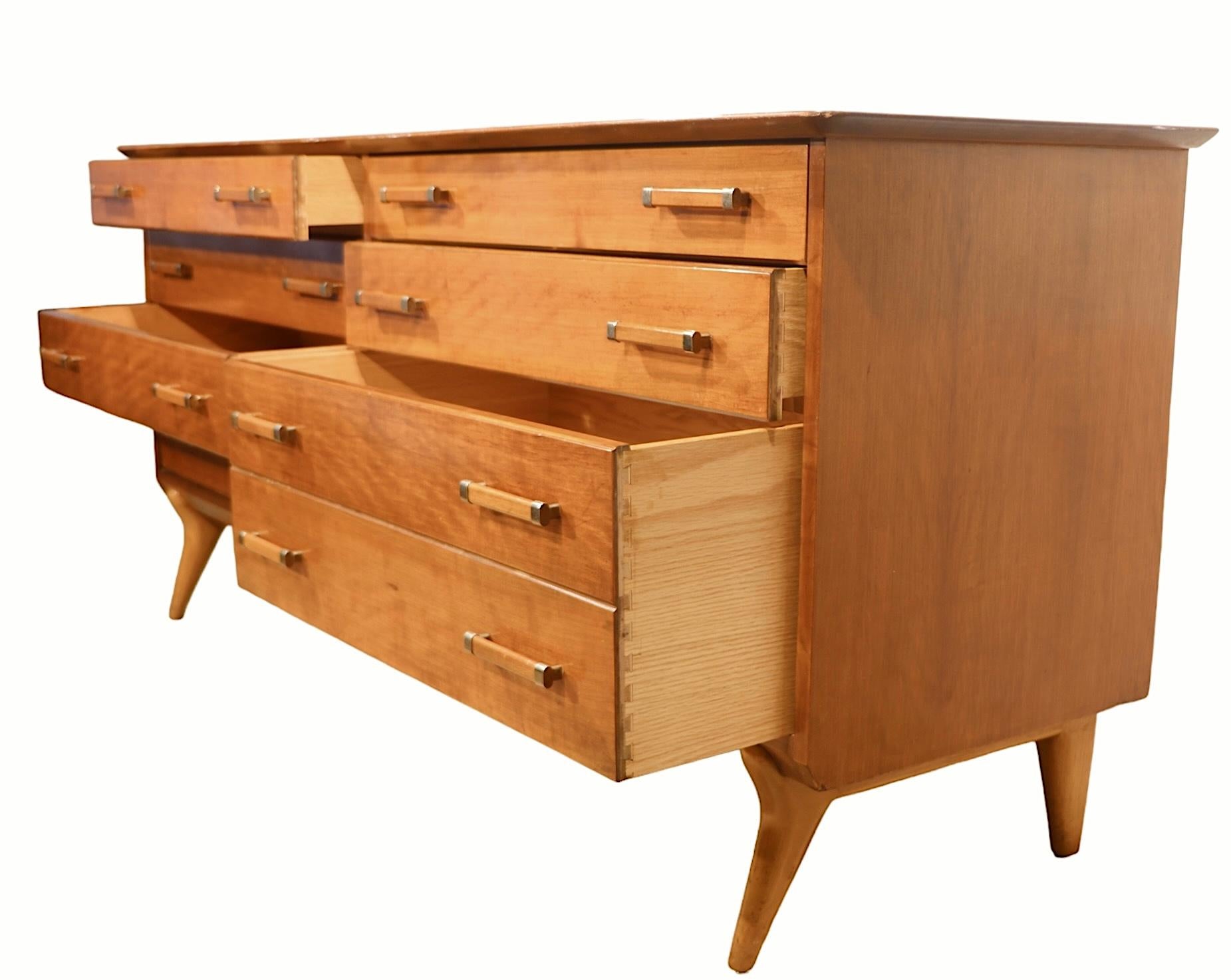 Cómoda doble grande Mid Century de Renzo Rutili para Johnson Furniture Company en venta 4