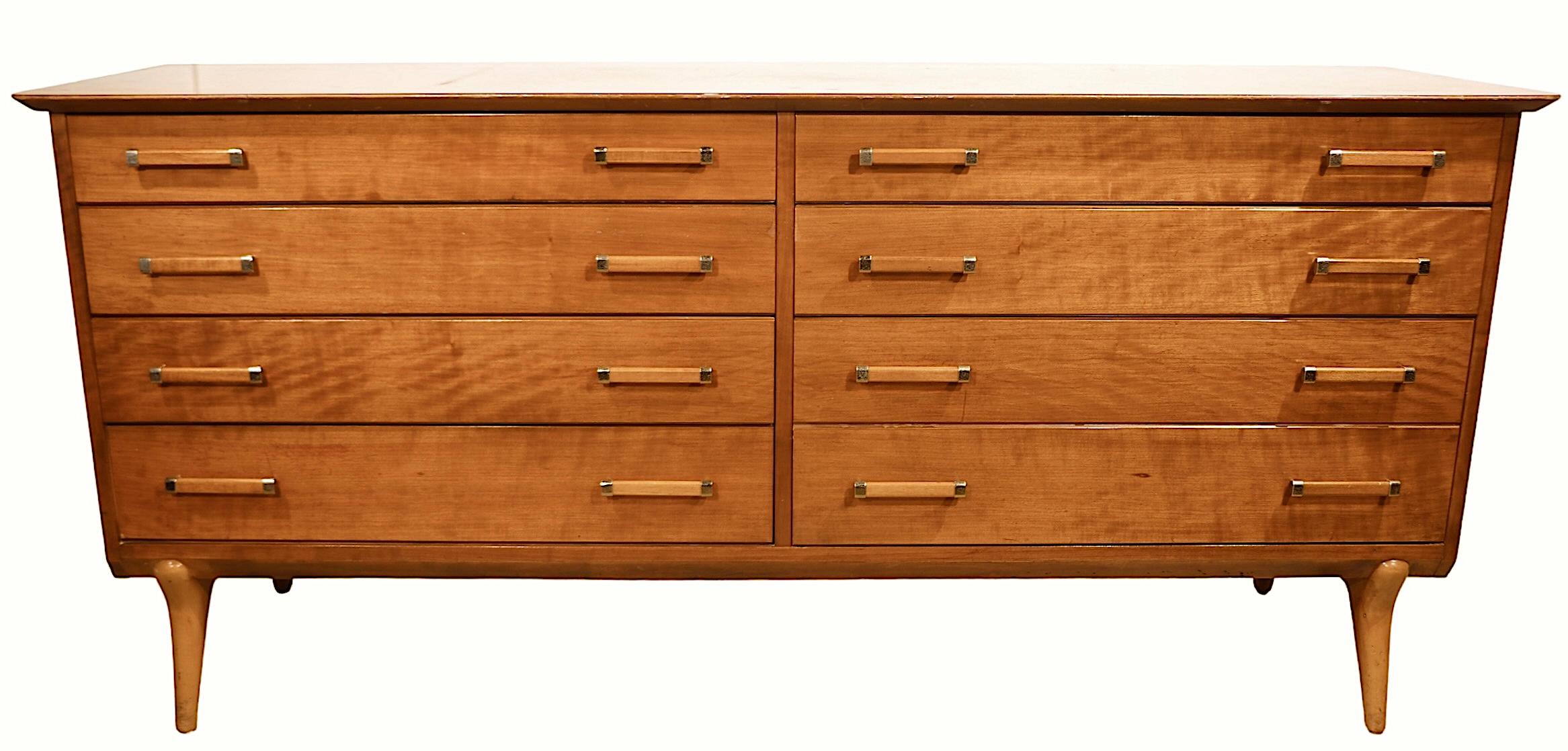 Cómoda doble grande Mid Century de Renzo Rutili para Johnson Furniture Company en venta 5