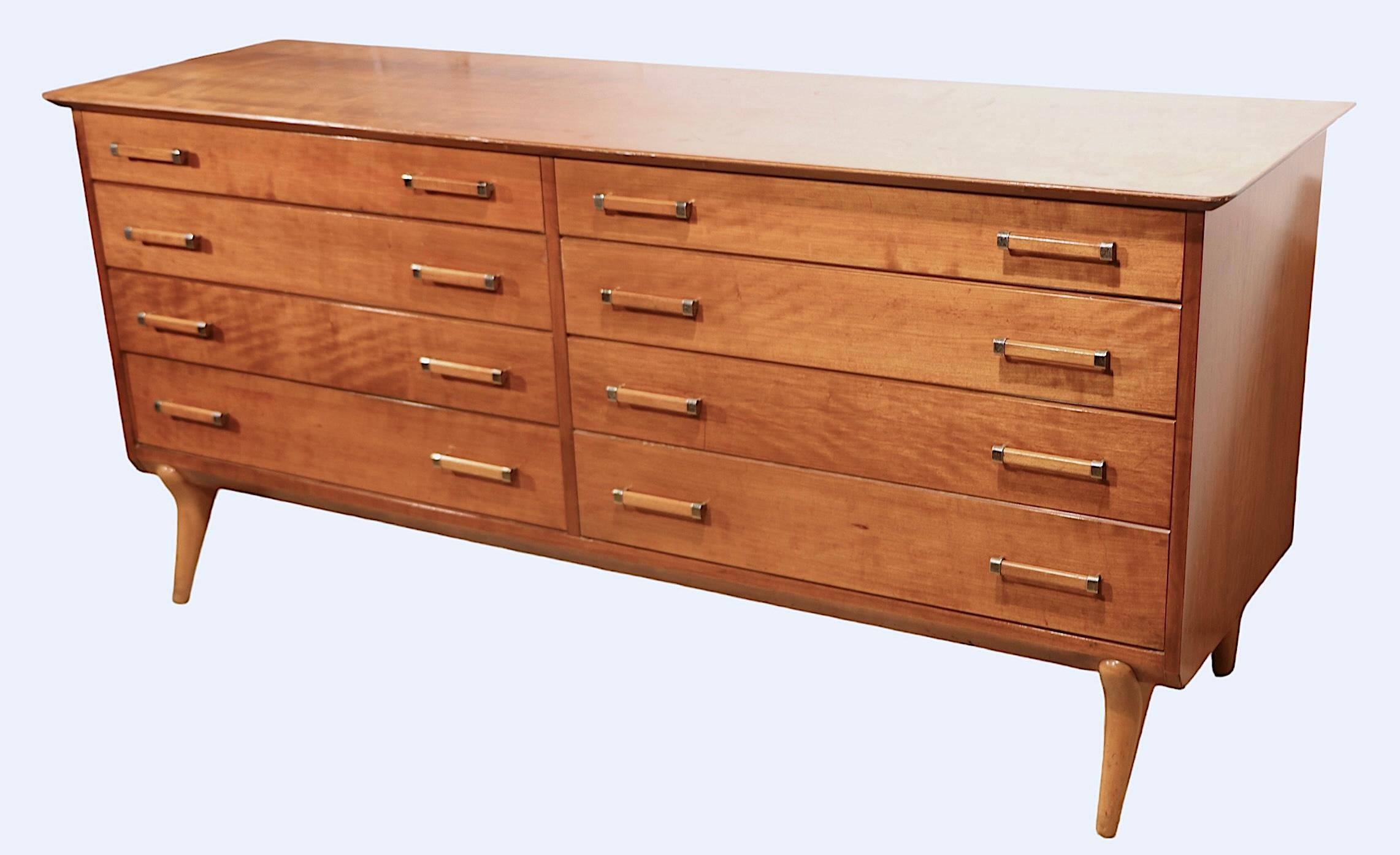 Cómoda doble grande Mid Century de Renzo Rutili para Johnson Furniture Company en venta 8