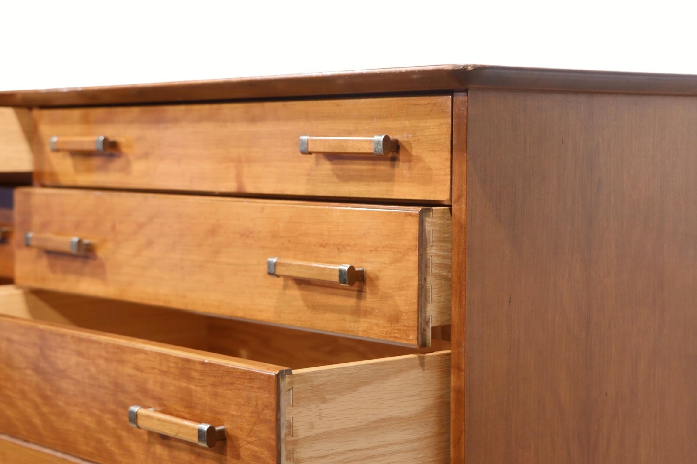 Cómoda doble grande Mid Century de Renzo Rutili para Johnson Furniture Company en venta 2