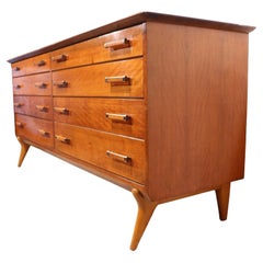 Retro Large Mid Century Double Dresser by Renzo Rutili for Johnson Furniture Company 