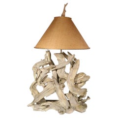 Large Mid Century Driftwood Table Lamp
