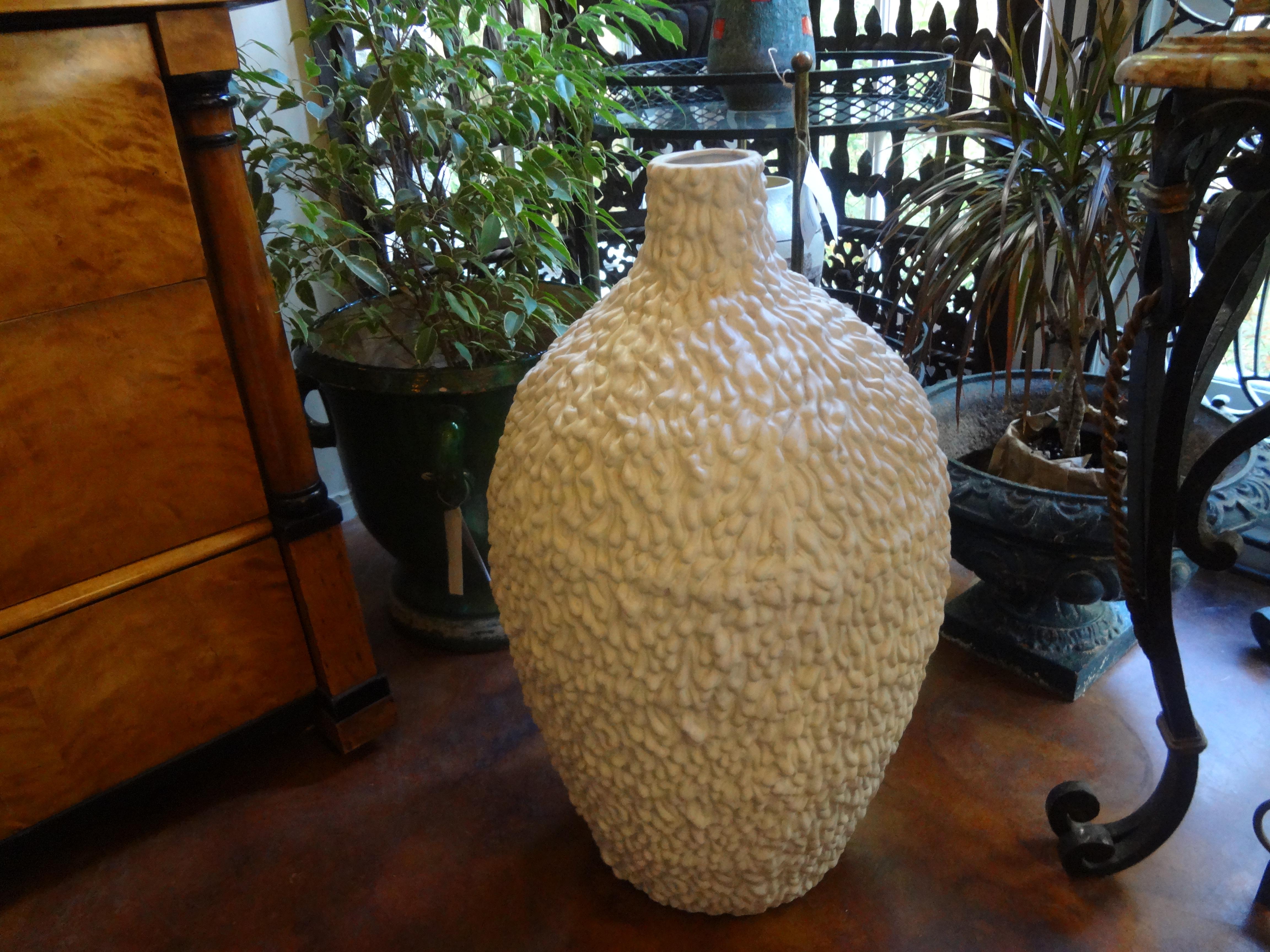 Mid-Century Modern Huge Midcentury Drip Glaze Ceramic Urn For Sale