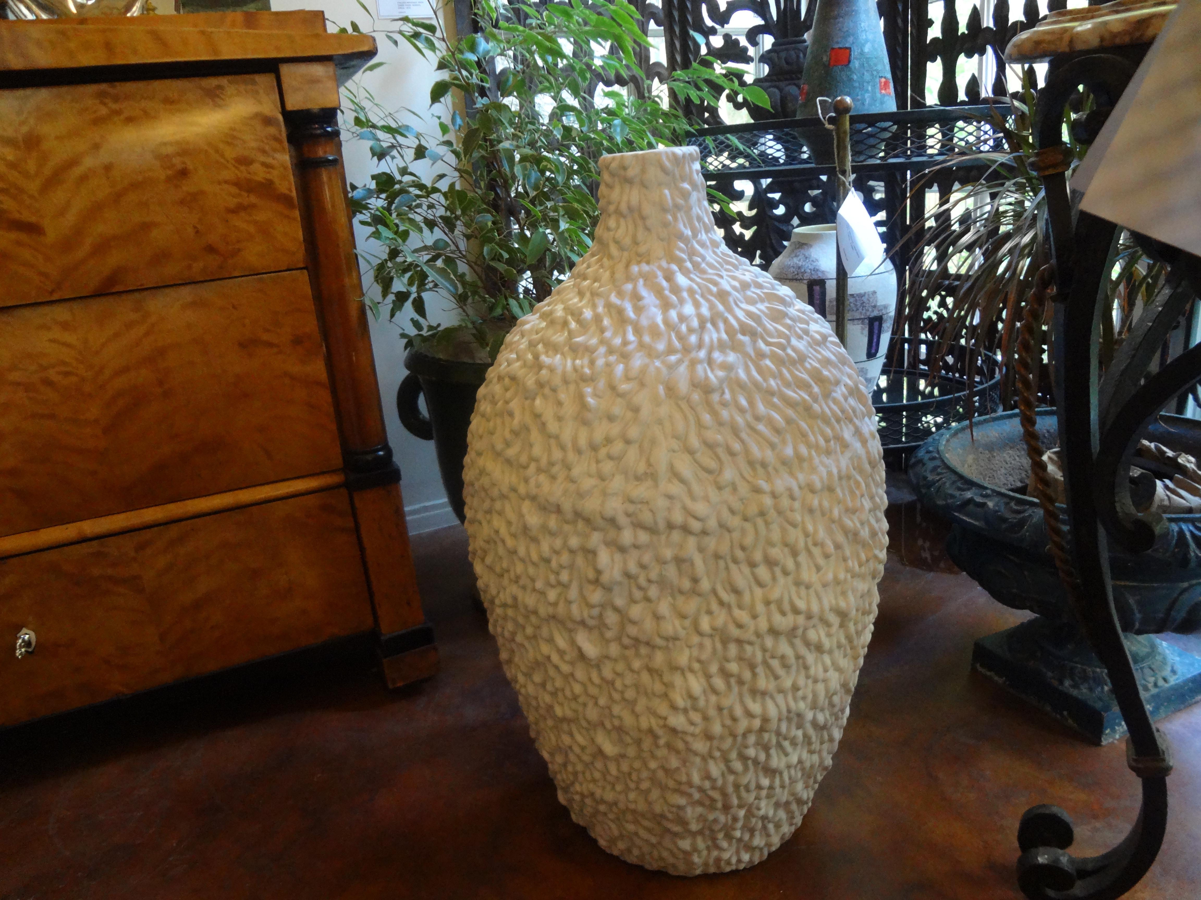 Huge Midcentury Drip Glaze Ceramic Urn In Good Condition For Sale In Houston, TX