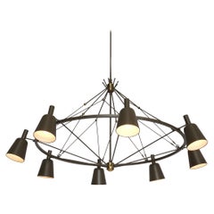 Large Mid-century Dutch Chandelier in Metal and Brass 270cm/106in