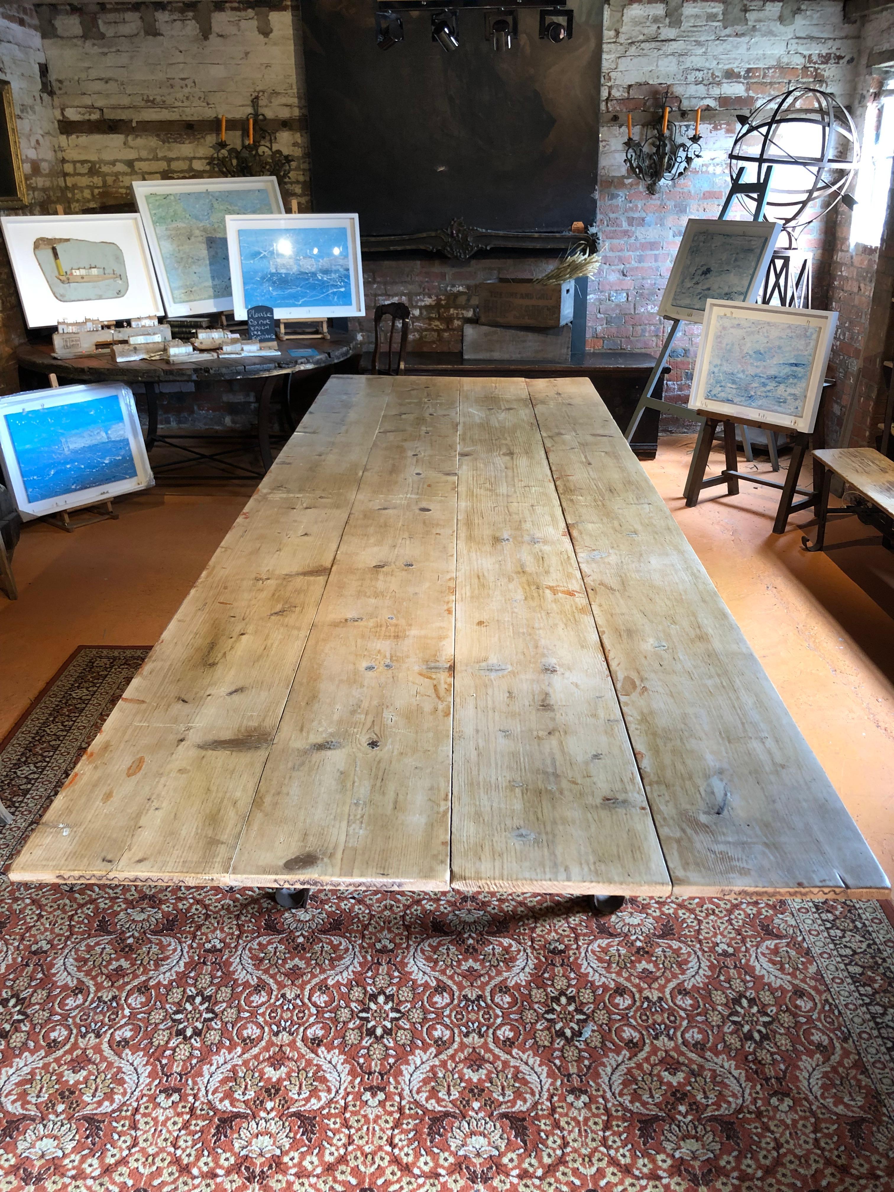 Hand-Crafted Very Large Mid-century Dining Table