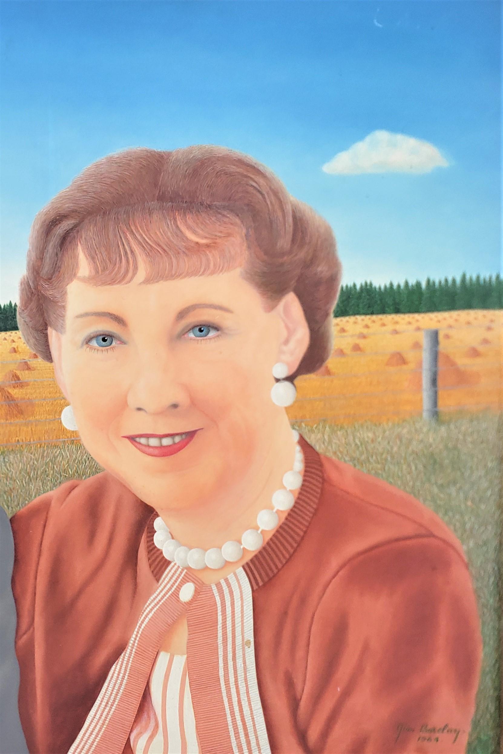 Grande peinture à l'aquarelle du milieu du siècle dernier du président Dwight et de Mme Eisenhower Bon état - En vente à Hamilton, Ontario