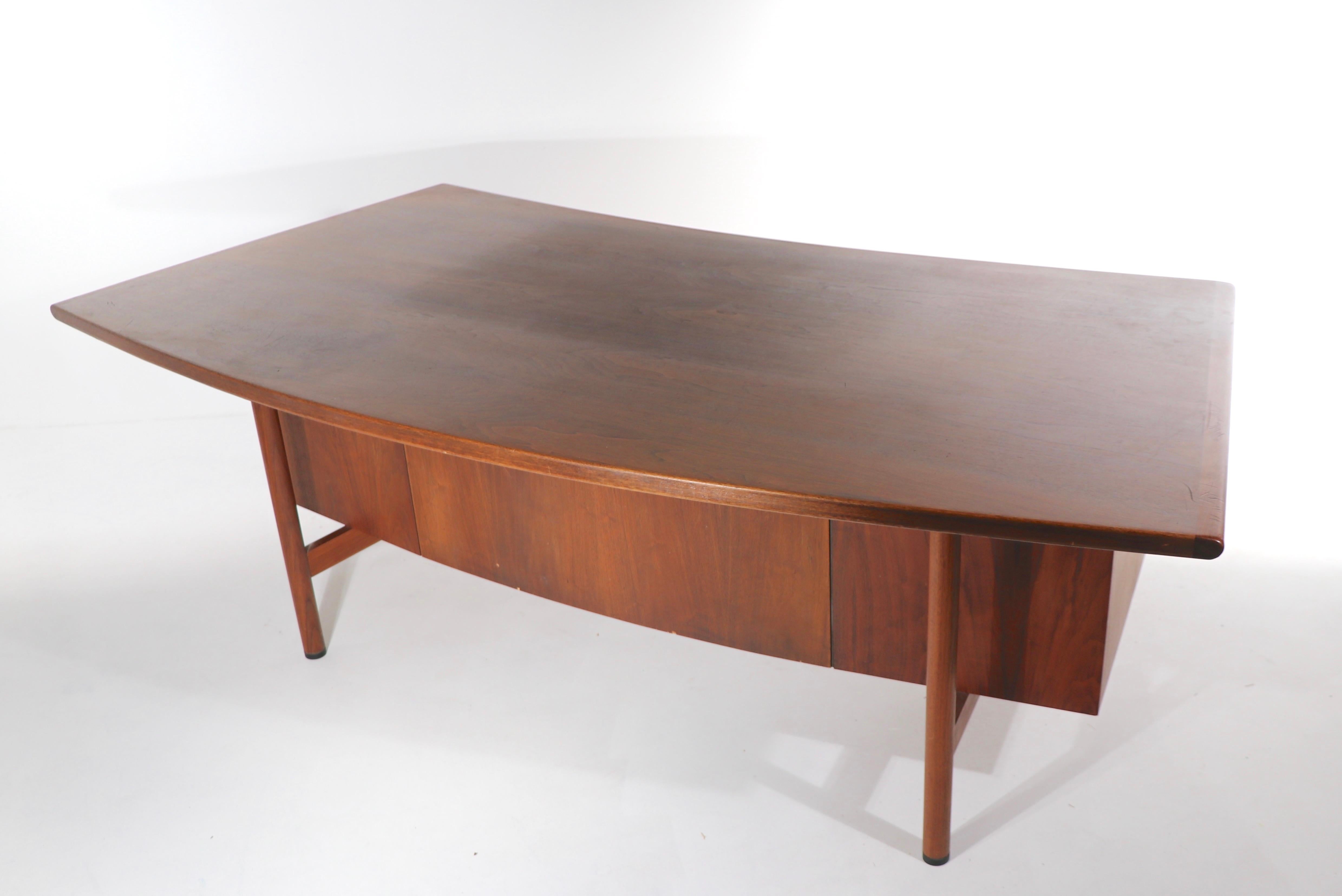 Large Mid Century Executive Office Desk after Risom 3