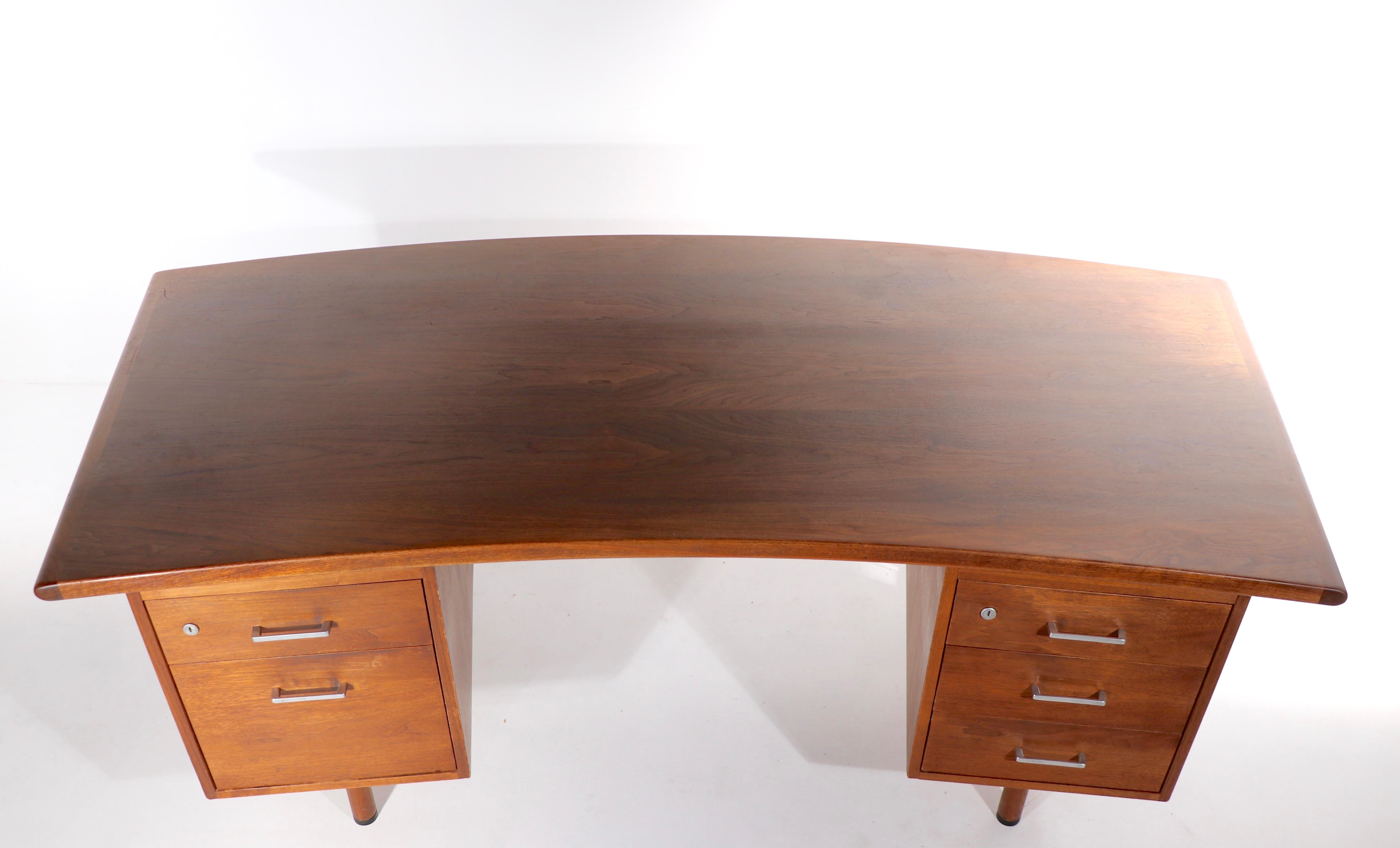 Large Mid Century Executive Office Desk after Risom 5