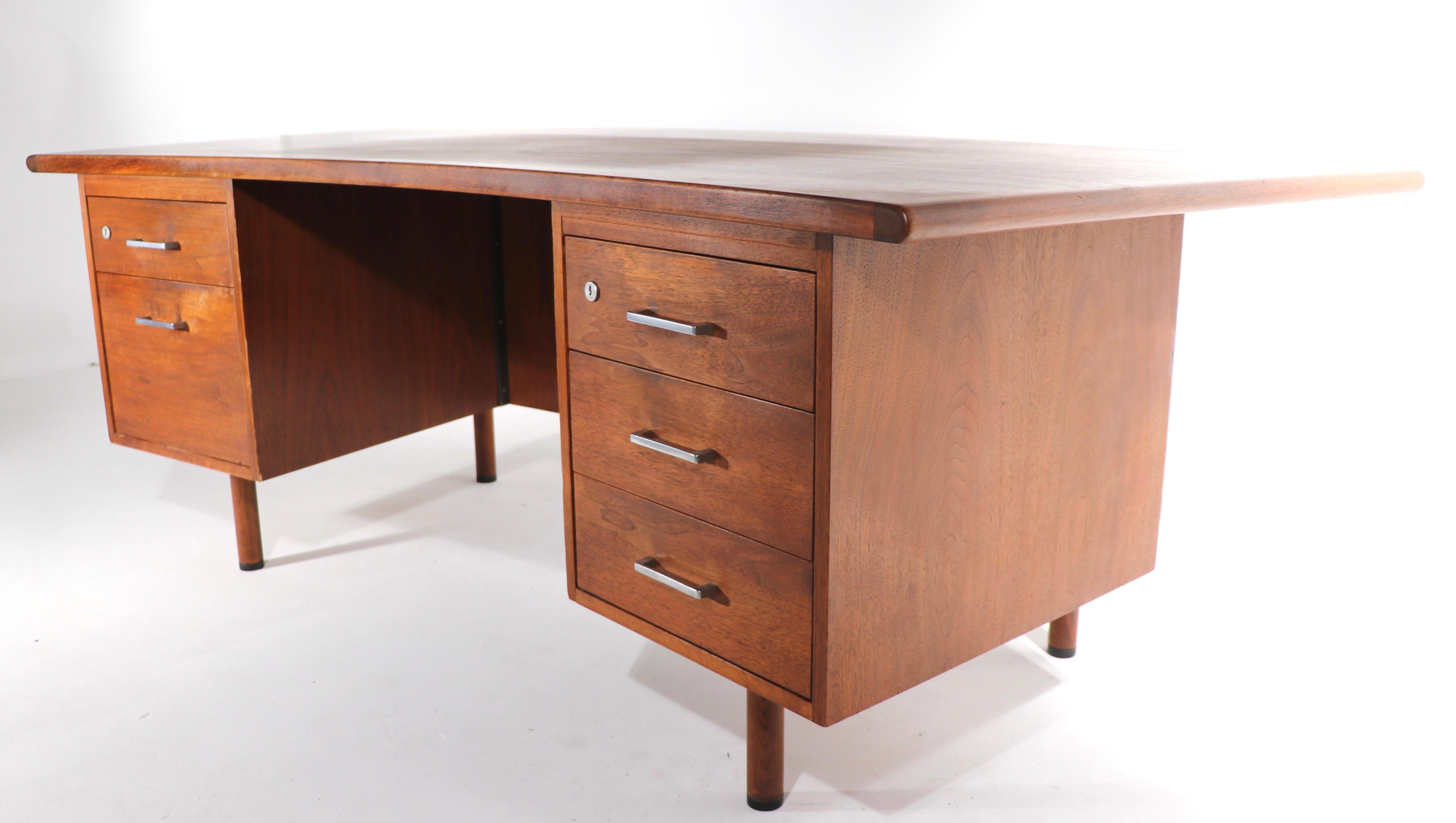Large Mid Century Executive Office Desk after Risom 6