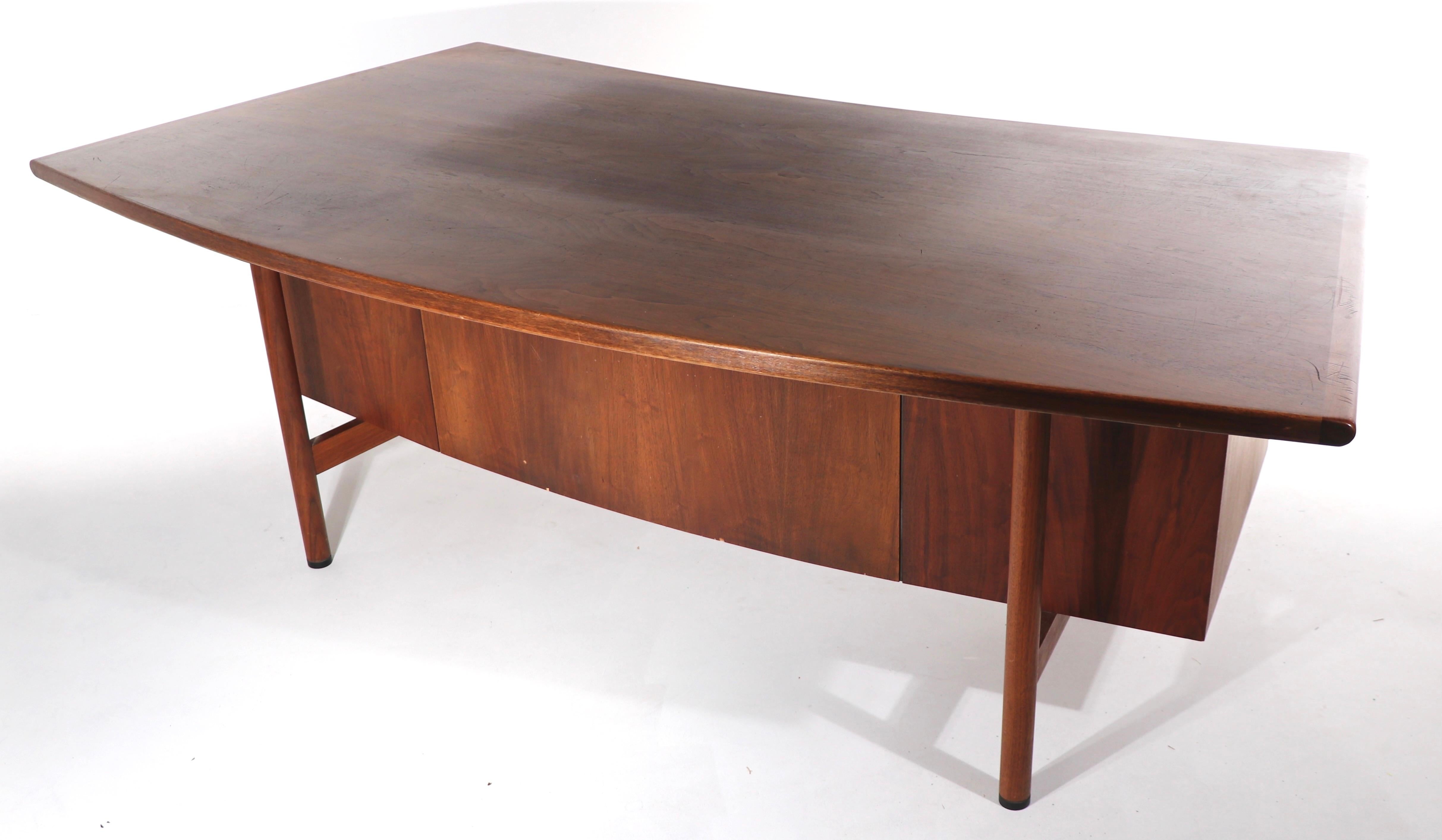 Large Mid Century Executive Office Desk after Risom 2