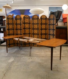 Large Mid-Century Expanding Dining Table by H.W. Klein