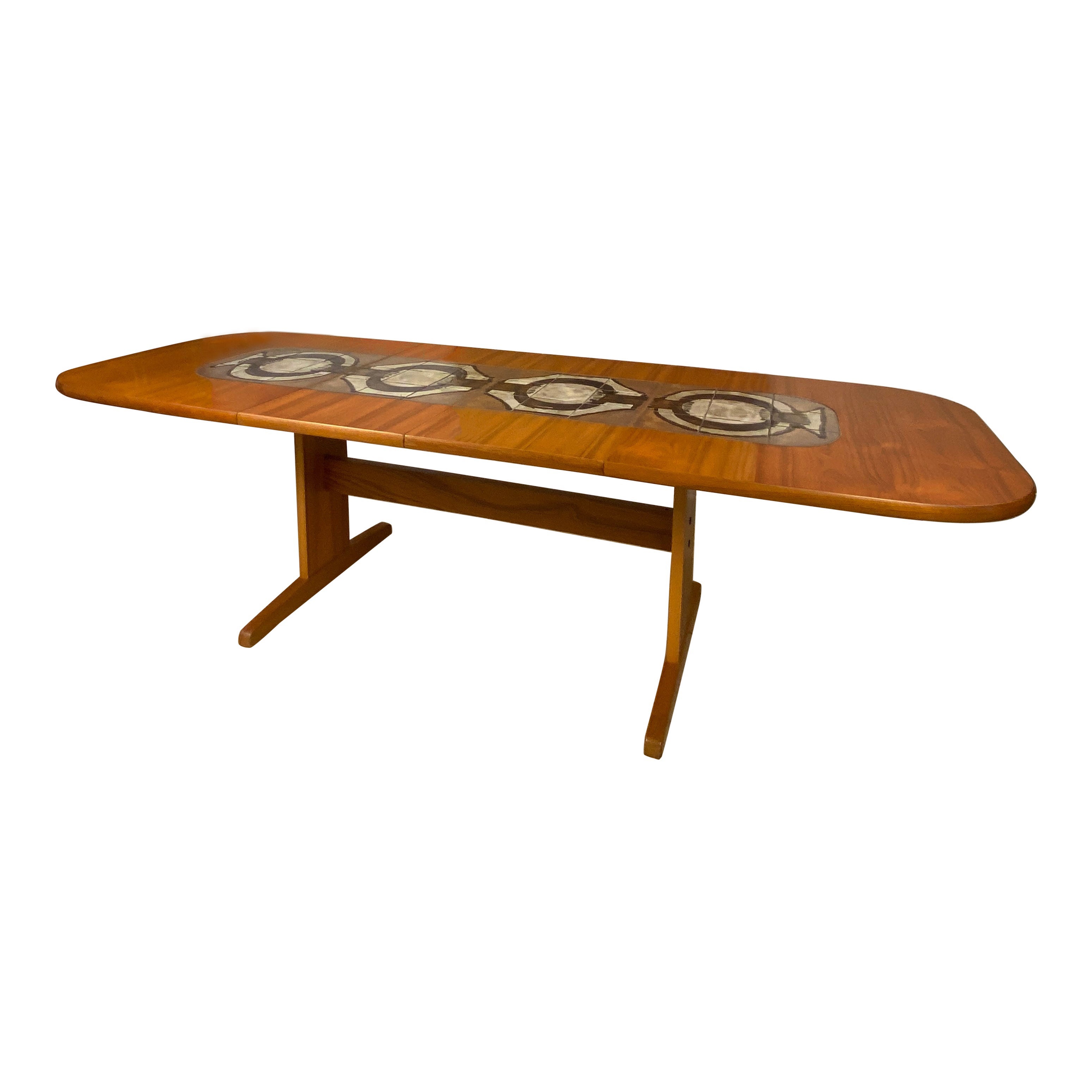 Large Mid-Century Extendable Danish Dining Table or MCM Teak Dining Table For Sale