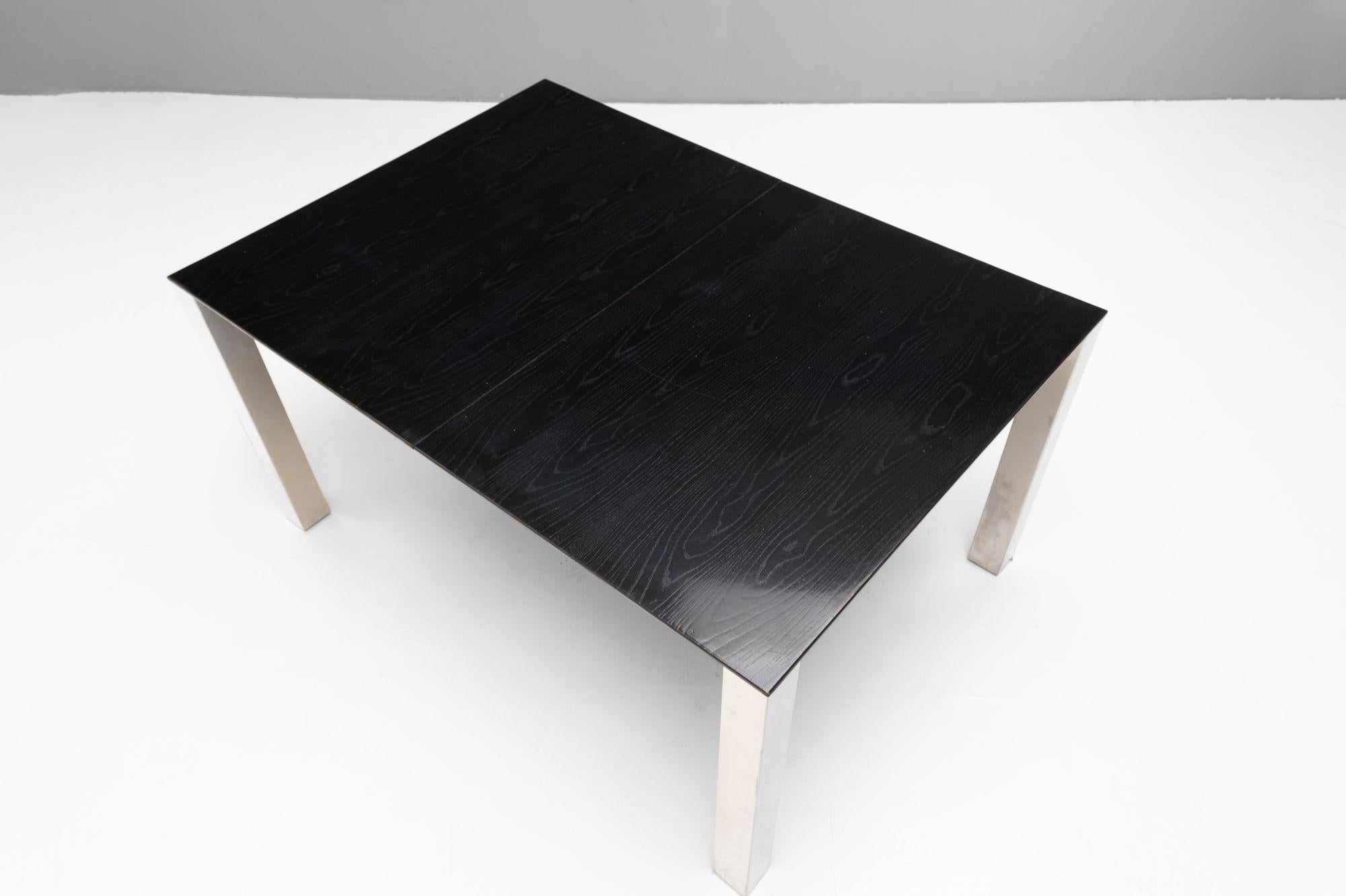 Steel Large Mid-Century Extending Dining Table For Sale