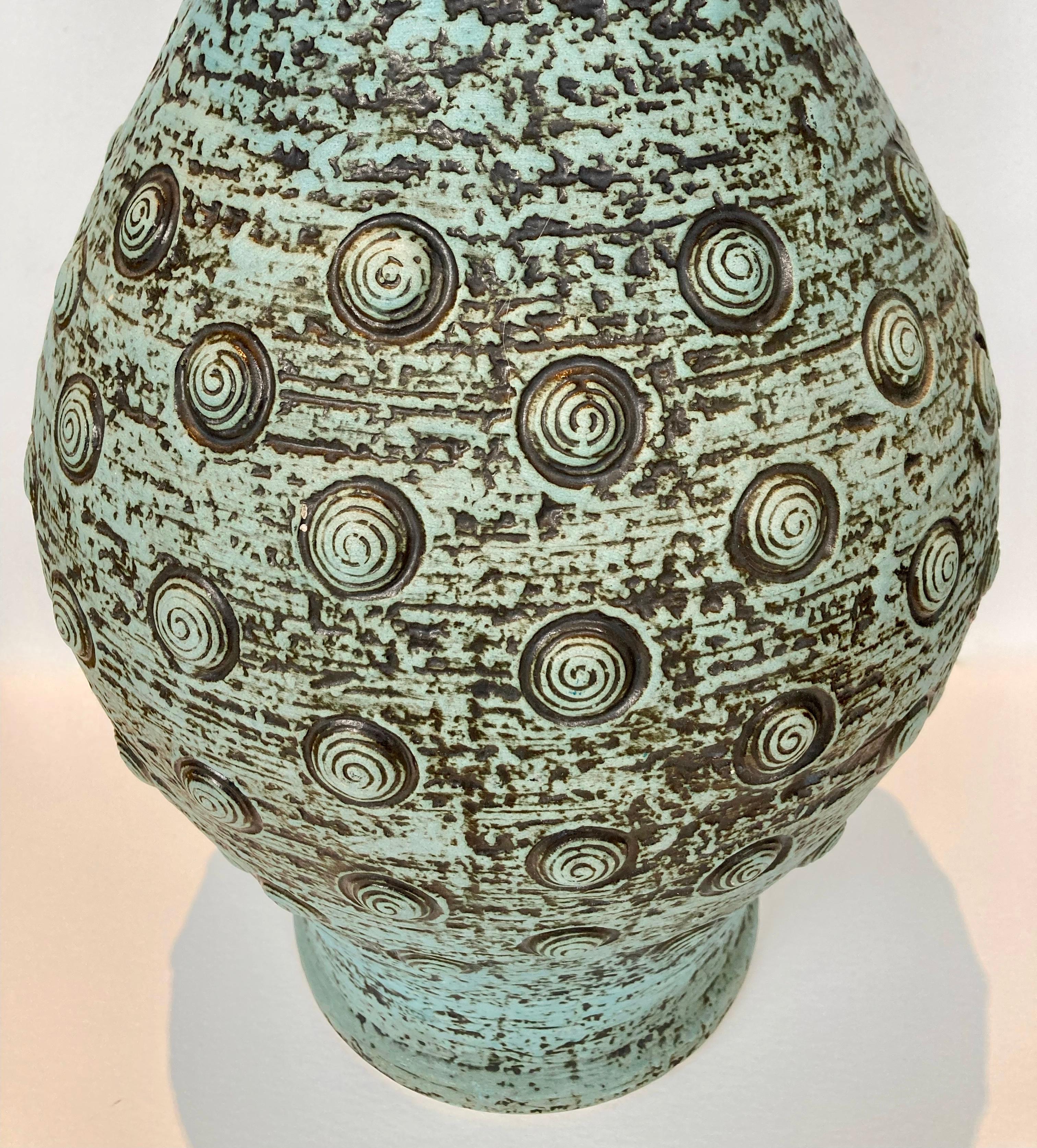 Mid-20th Century Large Mid-Century Fat Lava Floor Vase by West German Art Pottery Producer Jasba For Sale