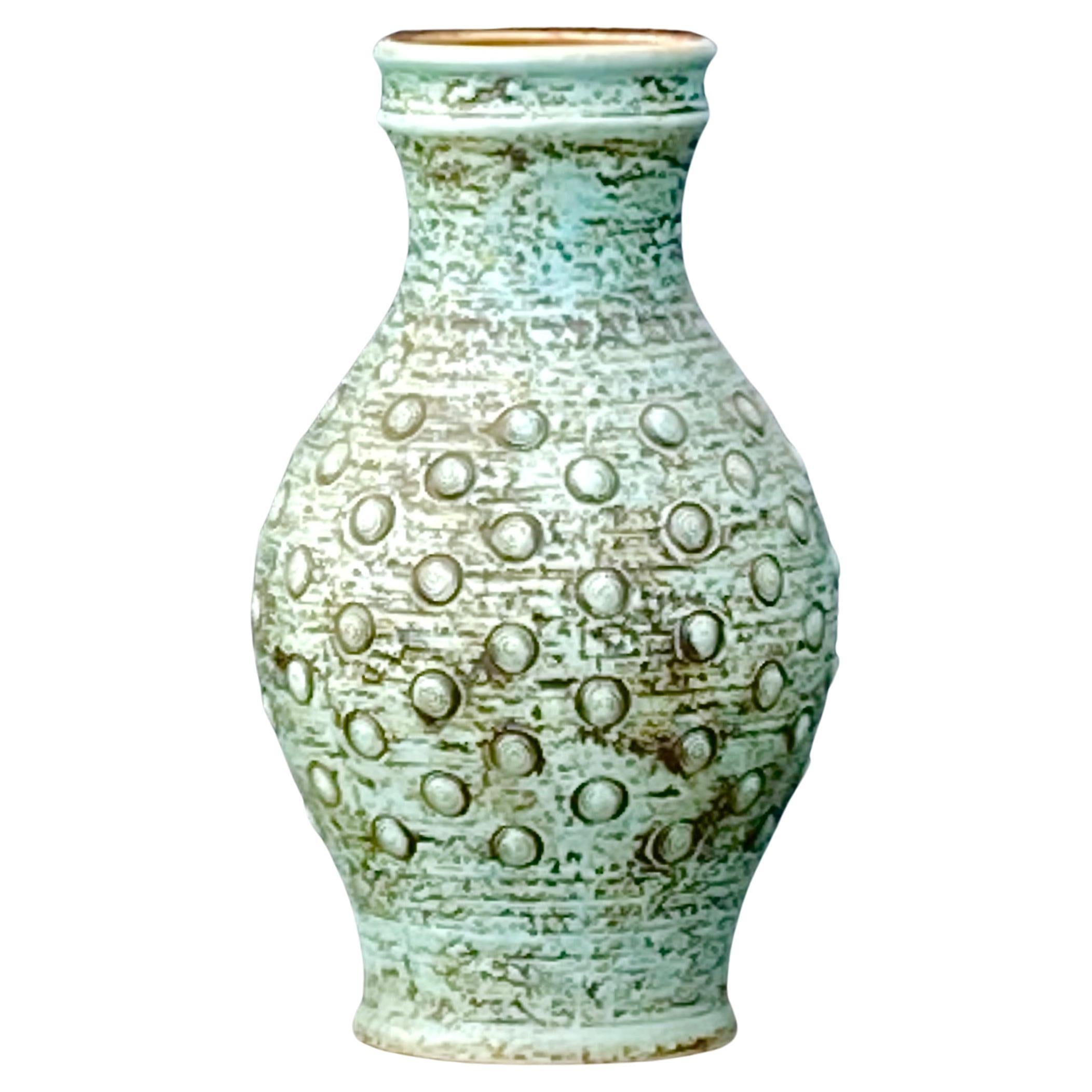 Grand vase de sol en lave grasse du milieu du siècle par le producteur de poterie d'art West German Pottery Jasba