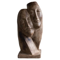 Figura grande de cerámica figurativa de mediados de siglo, Made in France, años 50