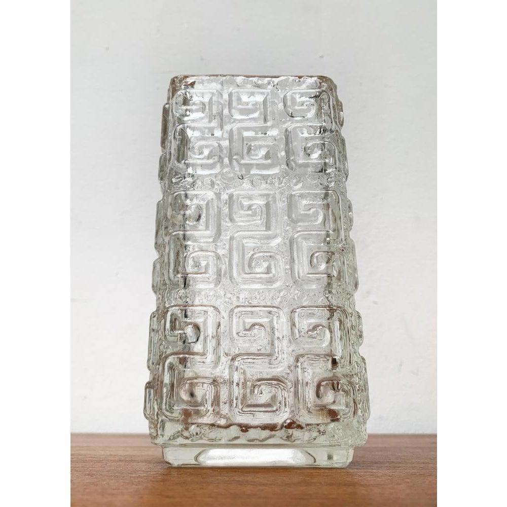 Grande vaso a blocco di vetro finlandese di metà secolo di Tamara Aladin per Riihimäki, anni '60 In condizioni ottime in vendita a Hamburg, DE
