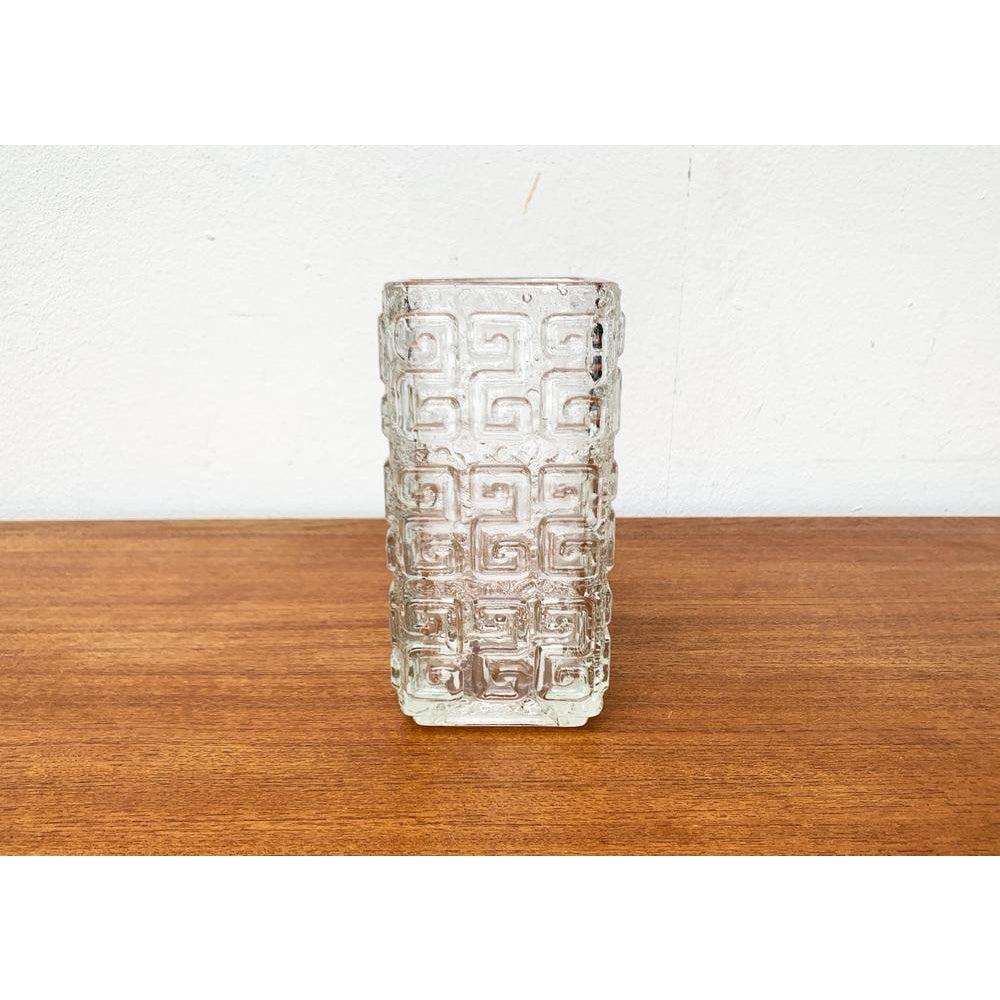 Grande vaso a blocco di vetro finlandese di metà secolo di Tamara Aladin per Riihimäki, anni '60 in vendita 1