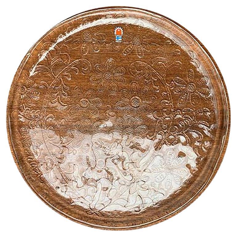 Grande assiette en verre finlandaise du milieu du siècle de Humppila, années 1960