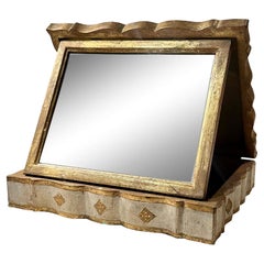 Grande boîte Florentine du milieu du siècle avec miroir