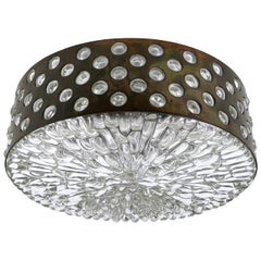 Large Mid Century Four-Flamed Flush Mount or Ceiling Lamp by Rupert Nikoll 1960s