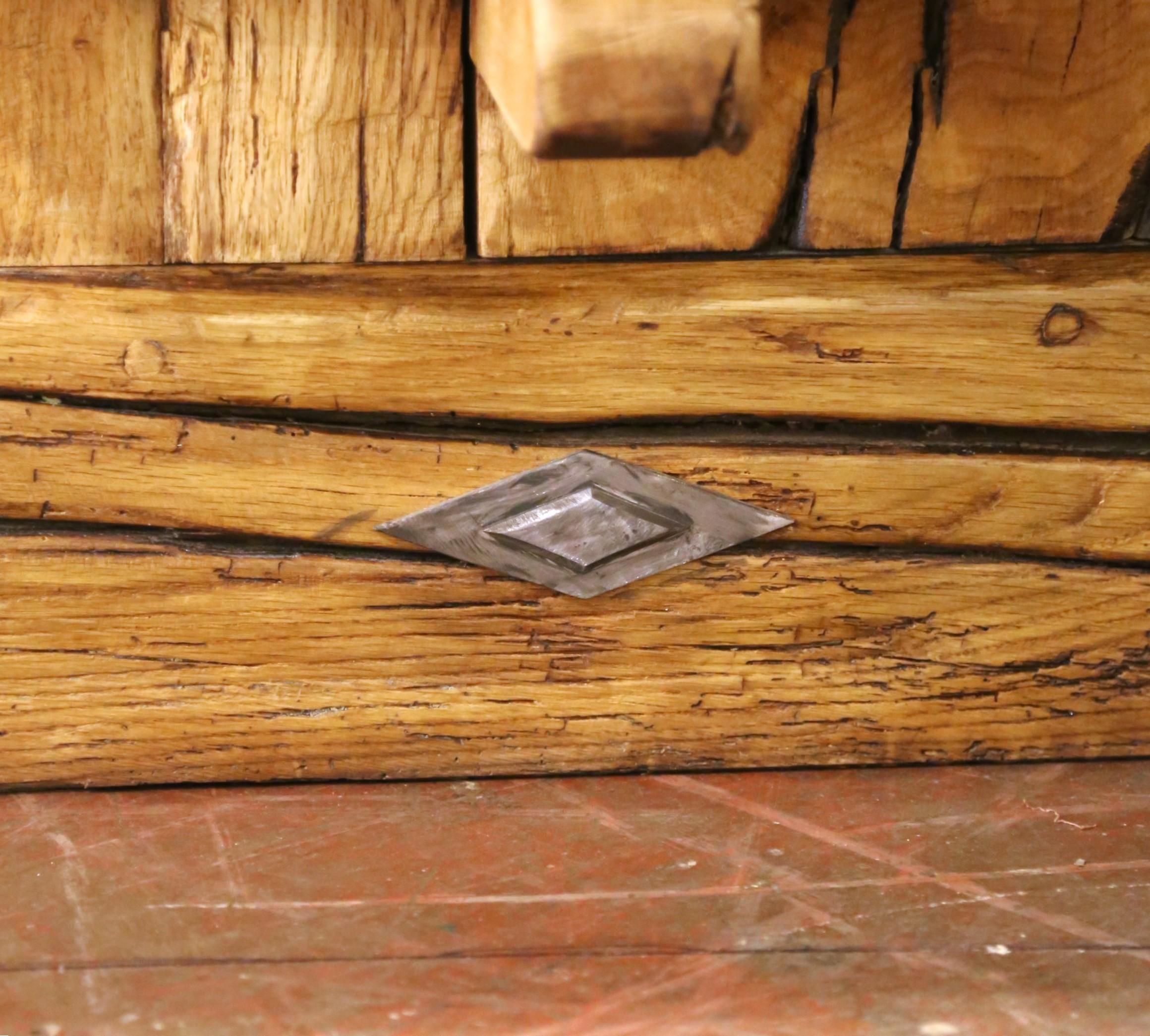Grande tavolo da pranzo a cavalletto in Oak Oak francese del metà del secolo scorso in vendita 2