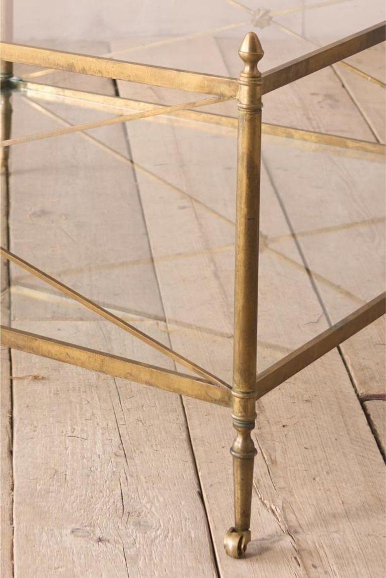 Large Mid century French brass coffee table In Excellent Condition In Malton, GB