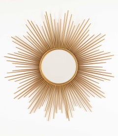 Grand miroir en étoile de Chaty Vallauris, datant du milieu du siècle dernier