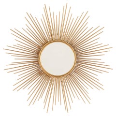 Large Mid-Century French Chaty Vallauris Starburst Mirror