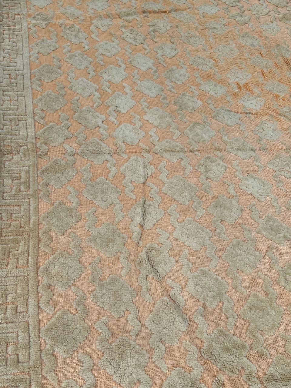 Art Deco Large mid century French Cogolin rug For Sale