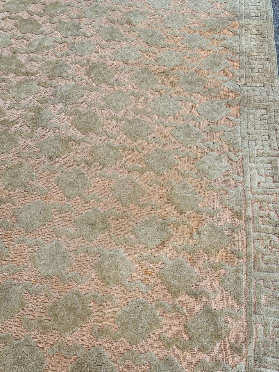 Machine-Made Large mid century French Cogolin rug For Sale