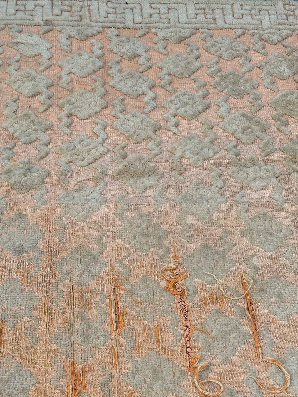 Wool Large mid century French Cogolin rug For Sale