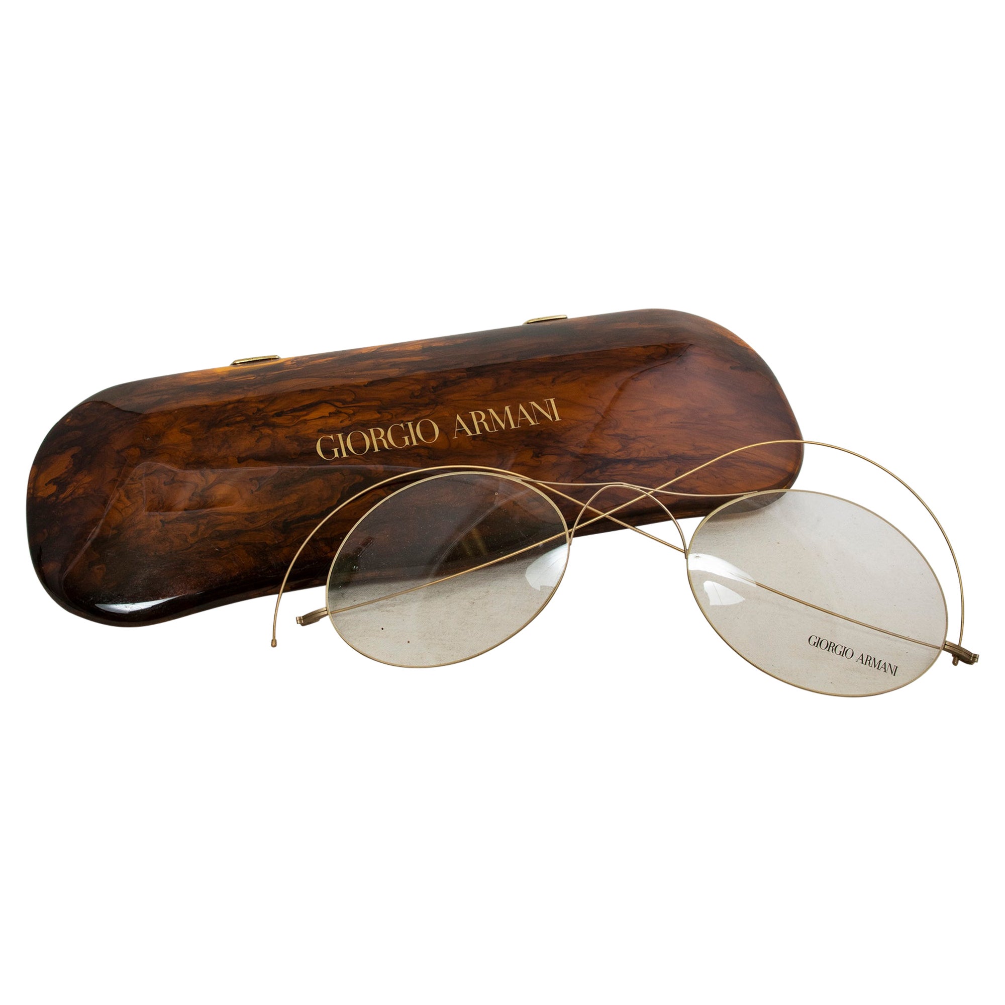 Grand coffret factice français du milieu du siècle dernier Georgio Armani en verre imitation écaille de tortue