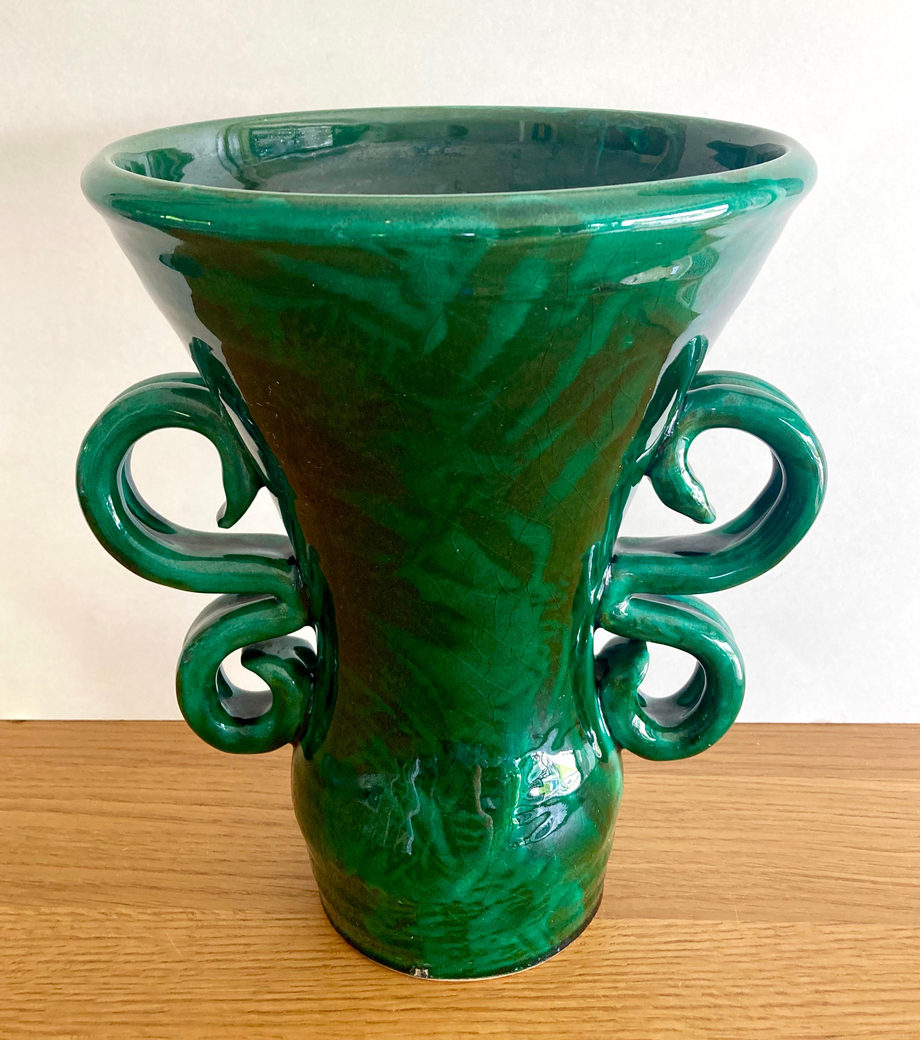 Grande vaso in gres francese di metà secolo firmato da Jean Austruy (1910-2012) In condizioni buone in vendita a COLMAR, FR