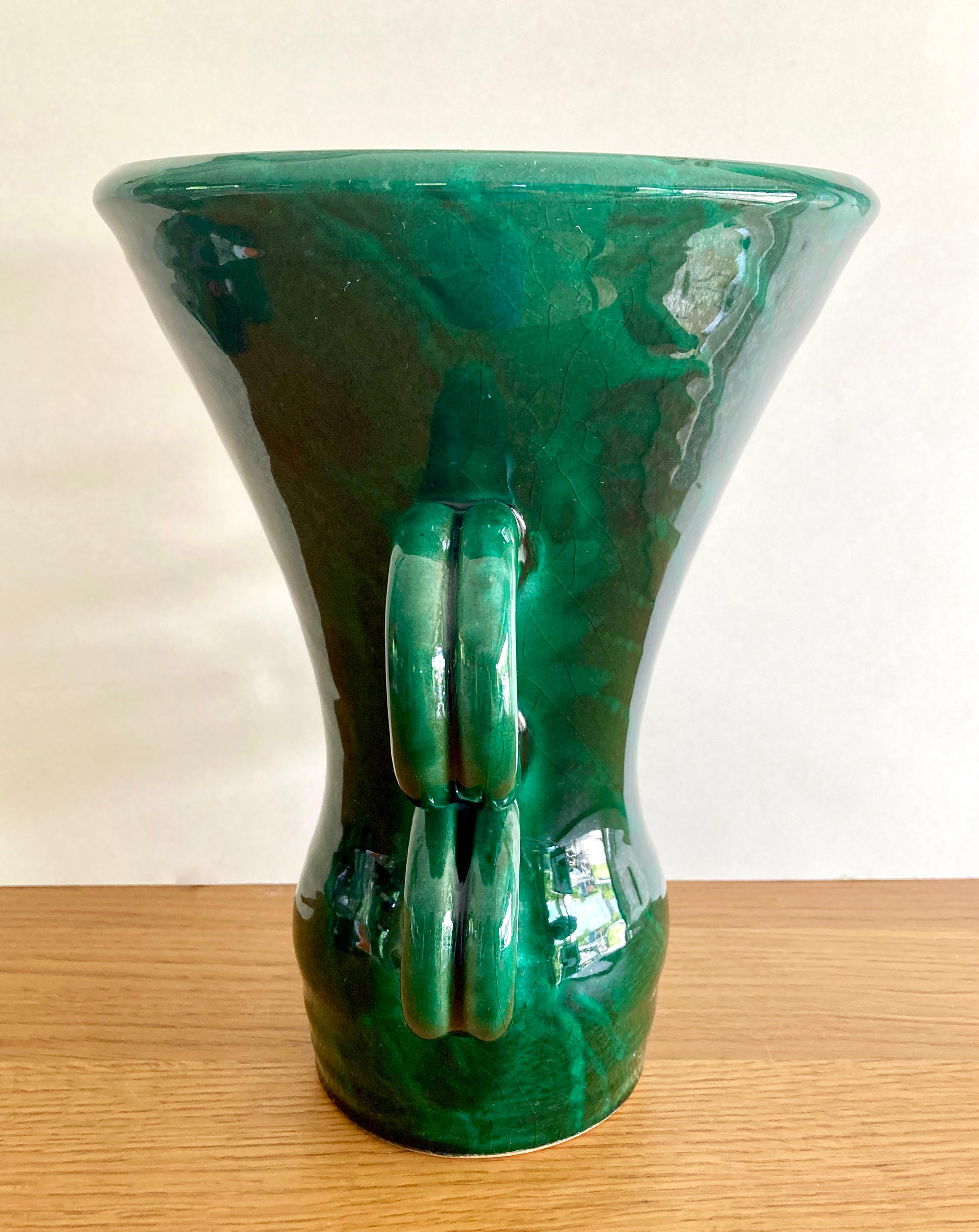 Ceramic Large Mid-Century French Stoneware Vase Signed by Jean Austruy (1910-2012) For Sale